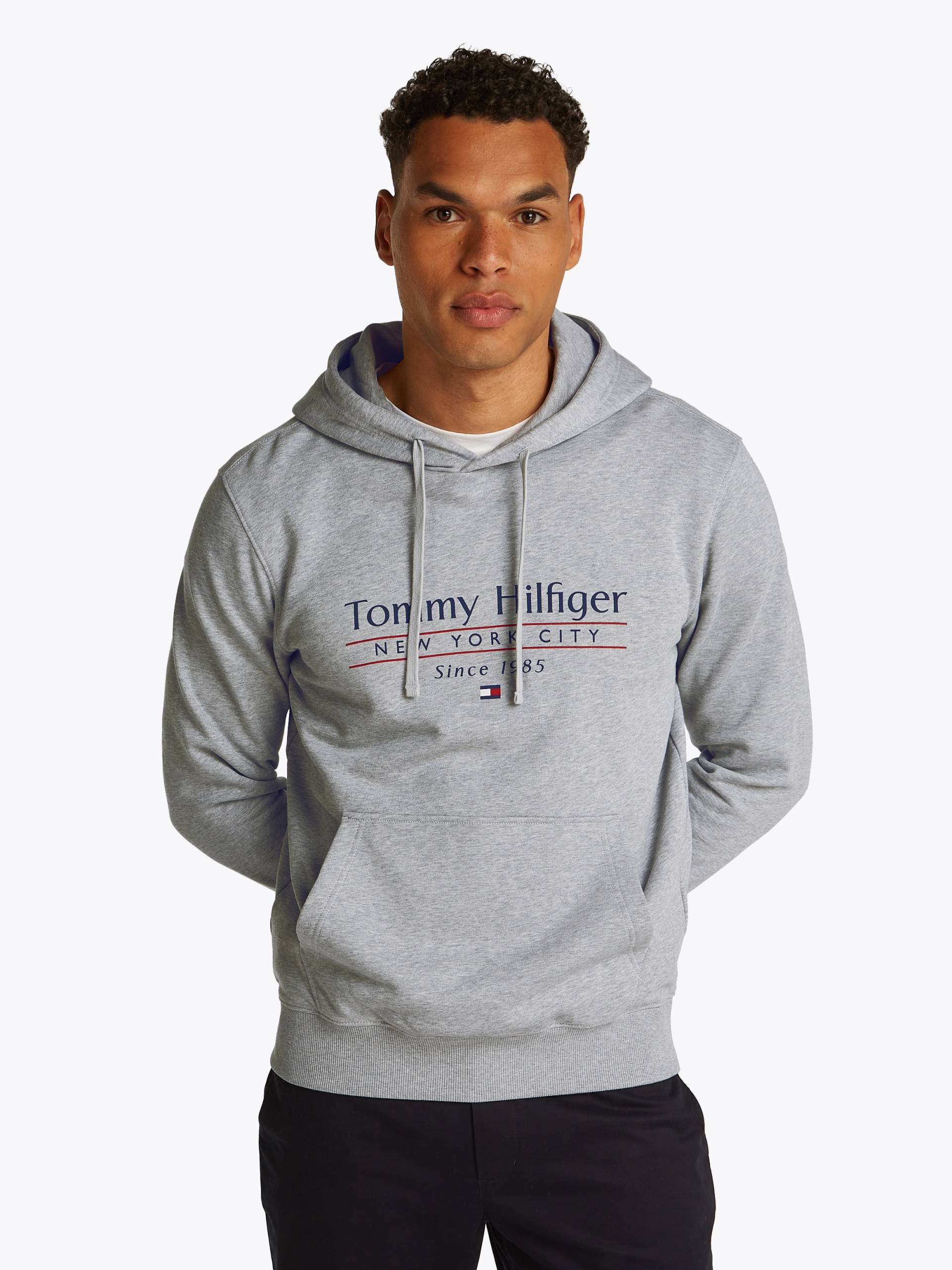 Tommy Hilfiger Hoodie »HILFIGER CENTER STACK HOODY«, mit grossem mehrfarbigen Print von TOMMY HILFIGER