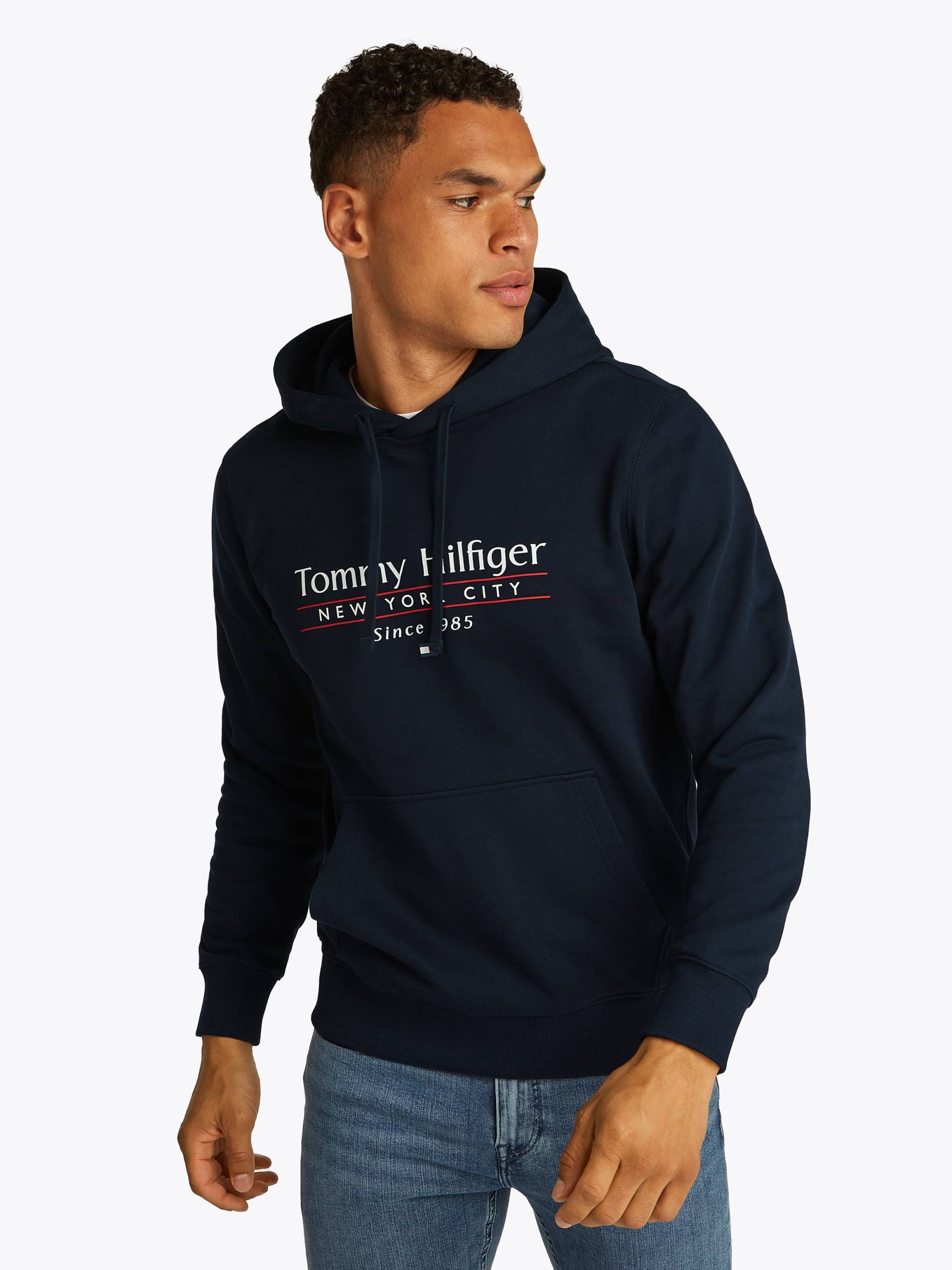 Tommy Hilfiger Hoodie »HILFIGER CENTER STACK HOODY«, mit grossem mehrfarbigen Print von TOMMY HILFIGER