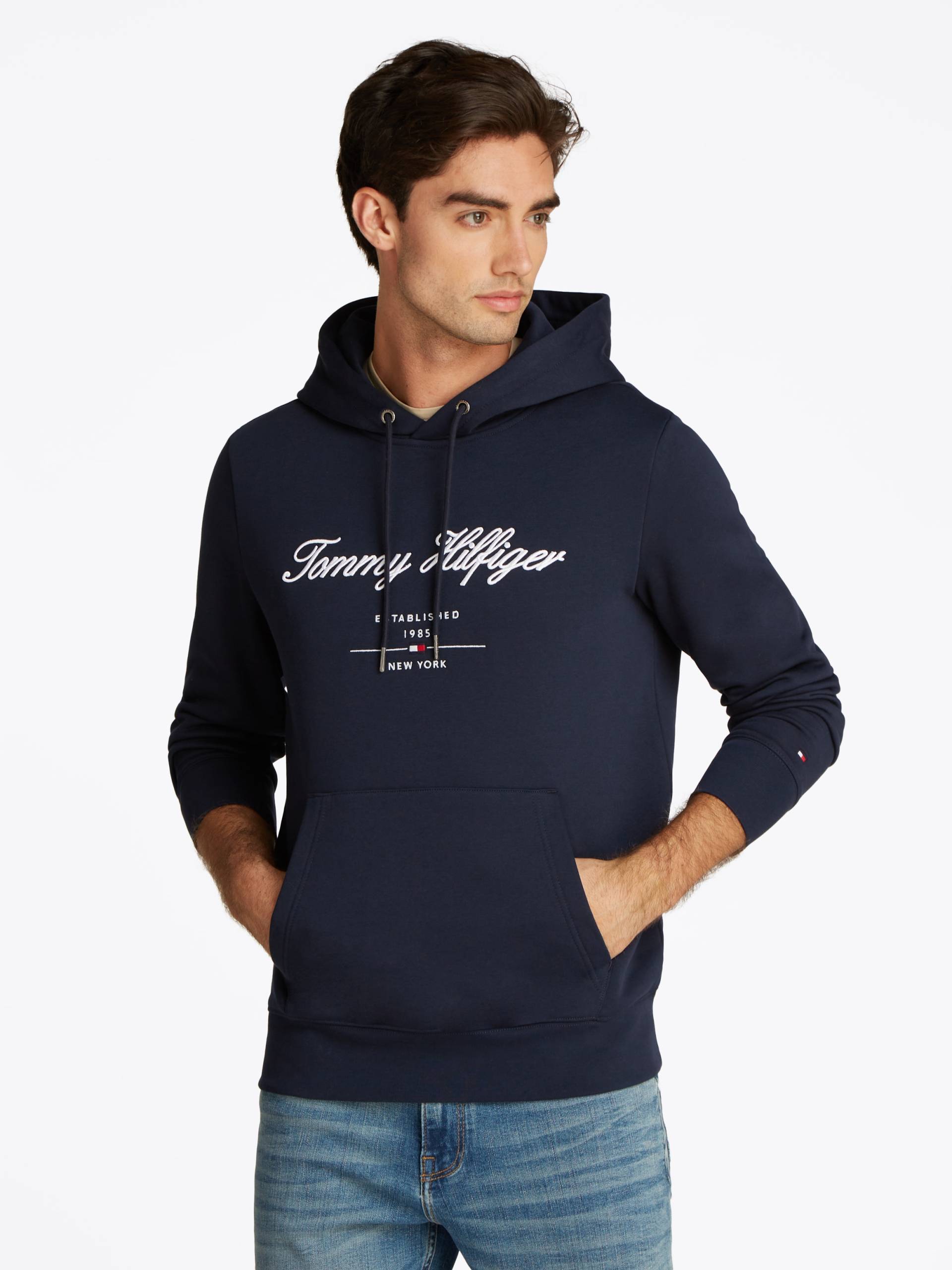 Tommy Hilfiger Hoodie »SCRIPT LOGO HOODY«, mit aufgesticktem Logo von TOMMY HILFIGER