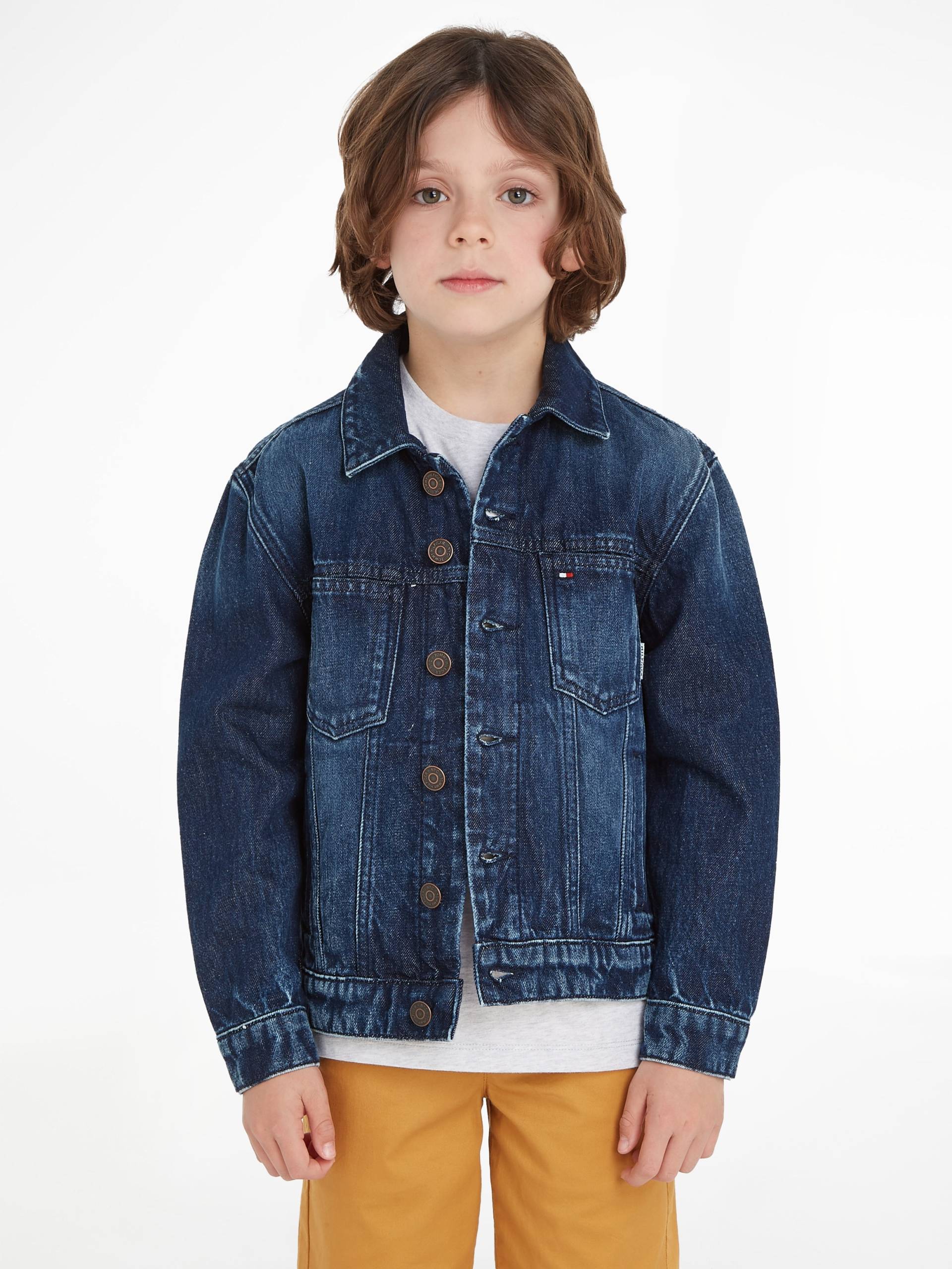 Tommy Hilfiger Jeansjacke »OVERSIZED TRUCKER DARK WASH«, im typischen Trucker Stil von TOMMY HILFIGER