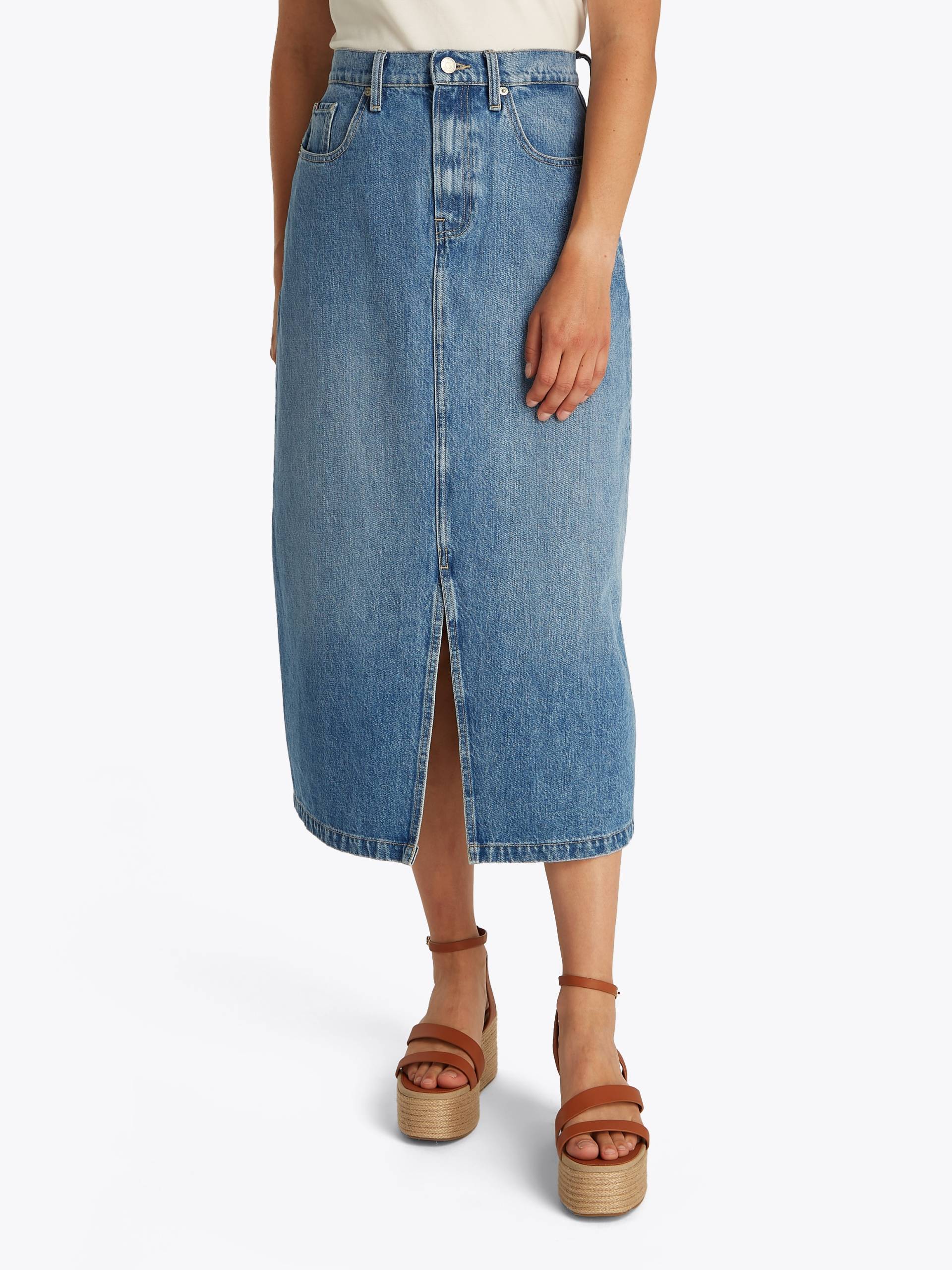 Tommy Hilfiger Jeansrock »DNM MIDI STRAIGHT SKIRT HW UMA«, in blauer Waschung von TOMMY HILFIGER