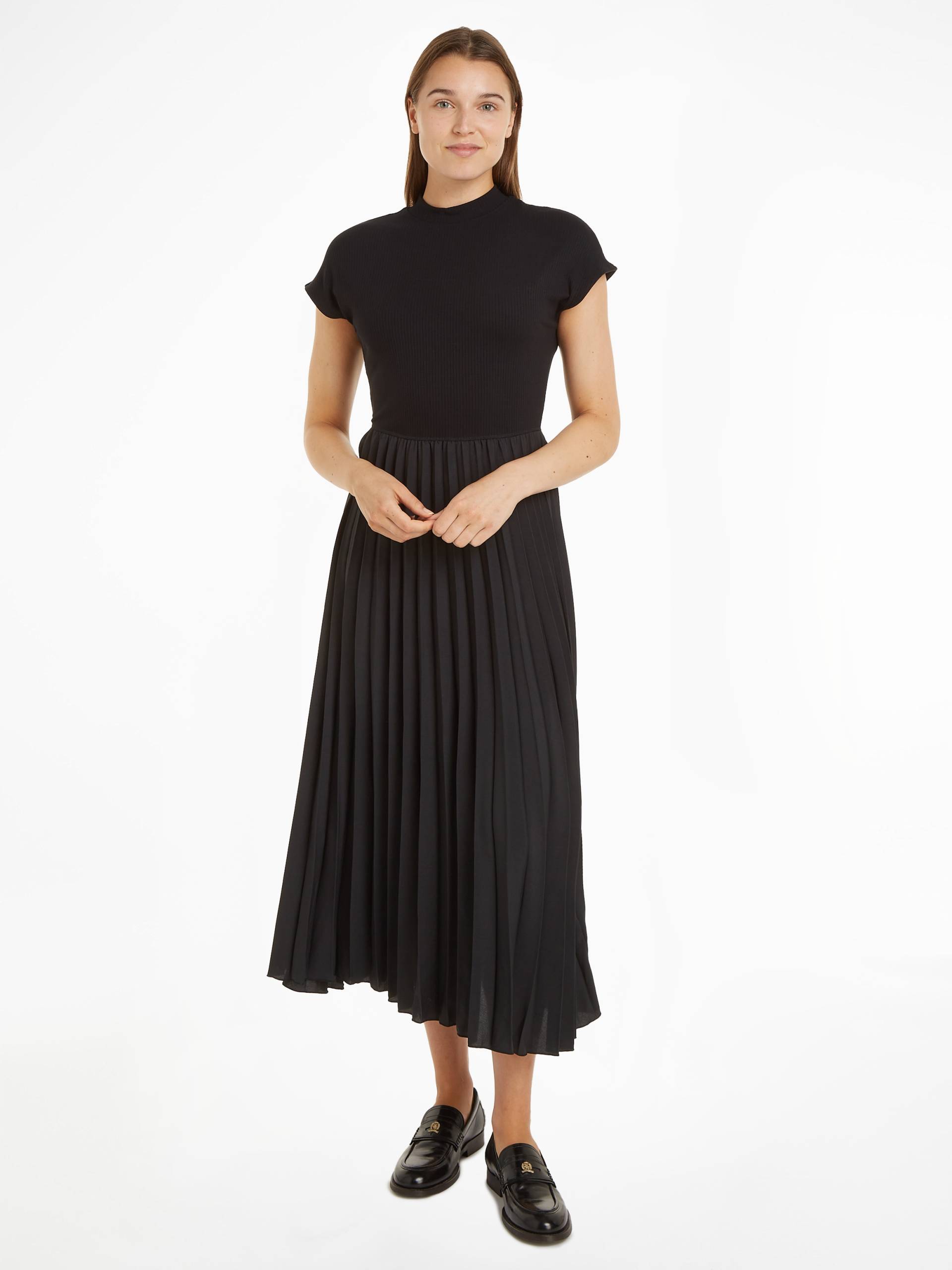 Tommy Hilfiger Jerseykleid »5X2 RIB MK-NK PLEAT MIDI DRS SS«, mit Markenlabel von TOMMY HILFIGER