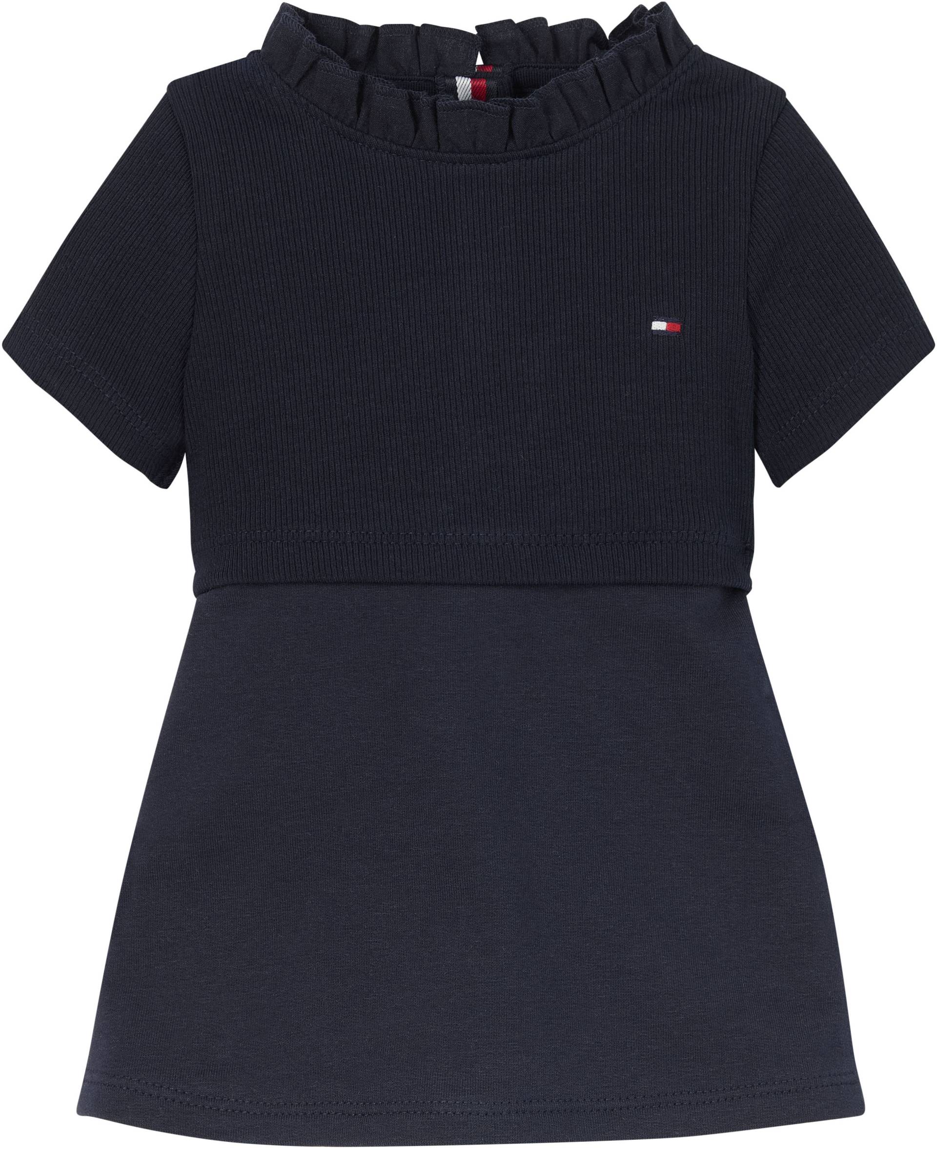 Tommy Hilfiger Jerseykleid »BABY FLAG DRESS S/S«, mit Rippenstrick von TOMMY HILFIGER