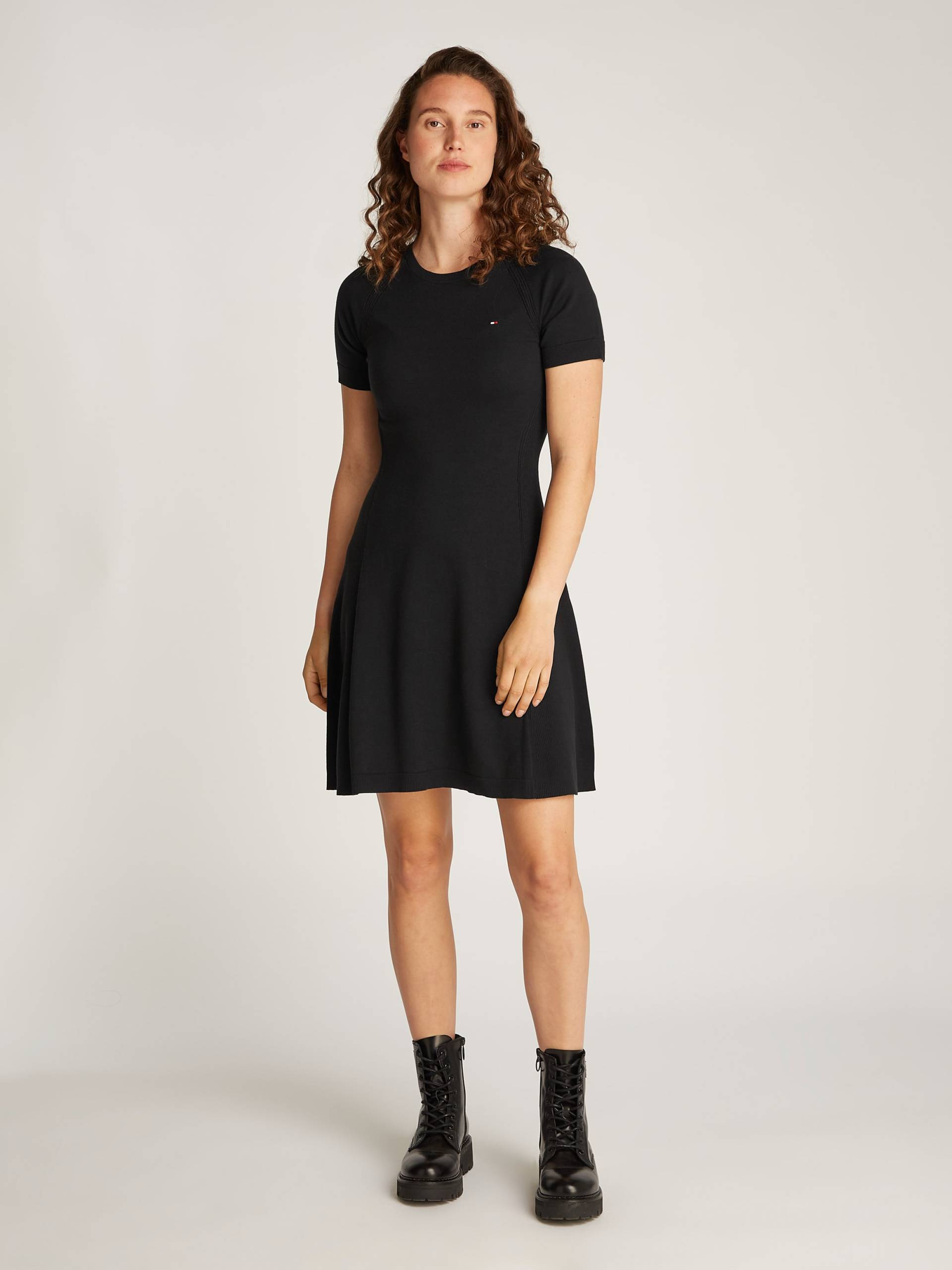 Tommy Hilfiger Jerseykleid »CO JERSEY STITCH F&F DRESS«, mit Logostickerei auf der Brust von TOMMY HILFIGER