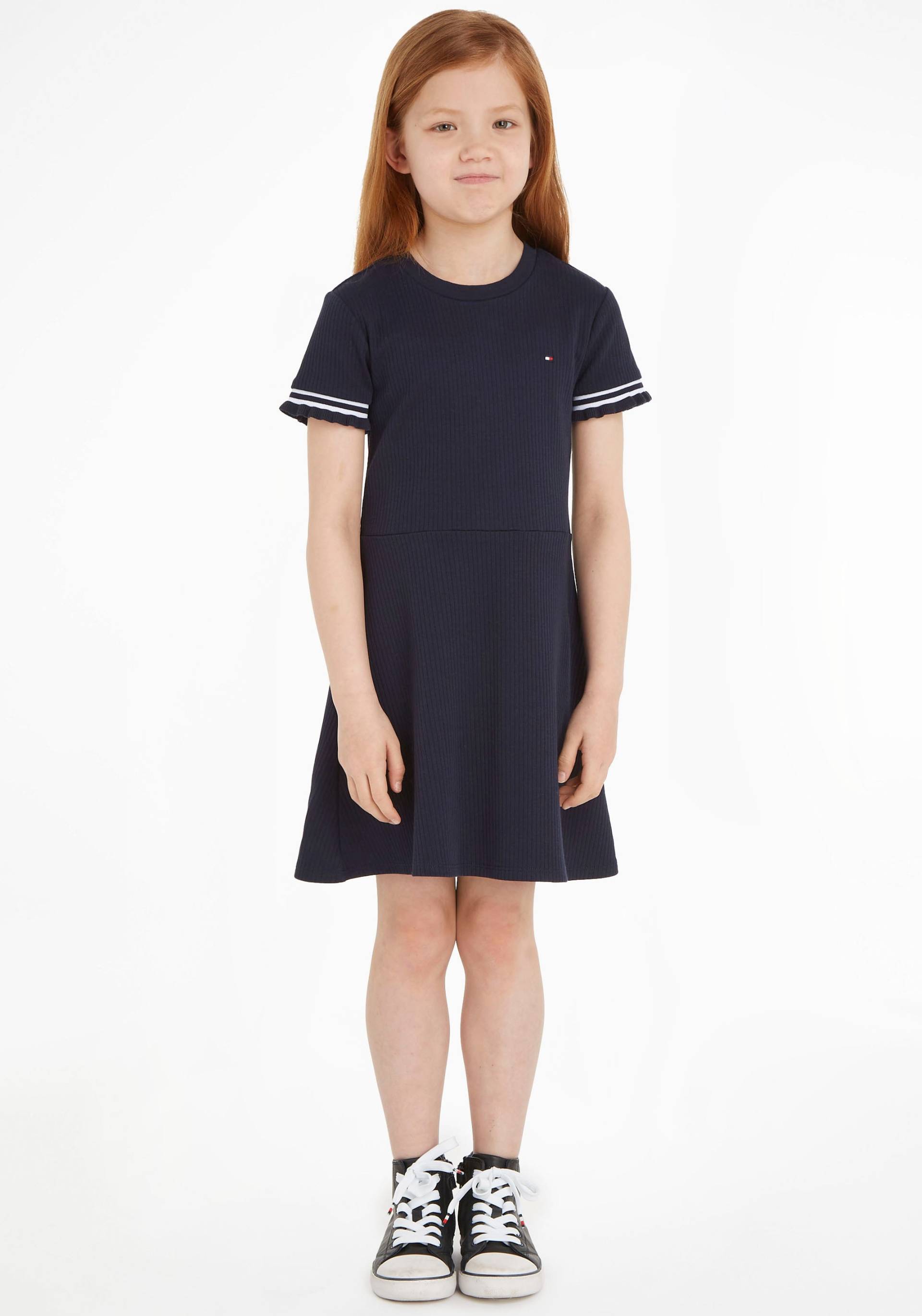 Tommy Hilfiger Jerseykleid »RUFFLE RIB KNIT DRESS«, Skaterform, mit Rippenstruktur von TOMMY HILFIGER