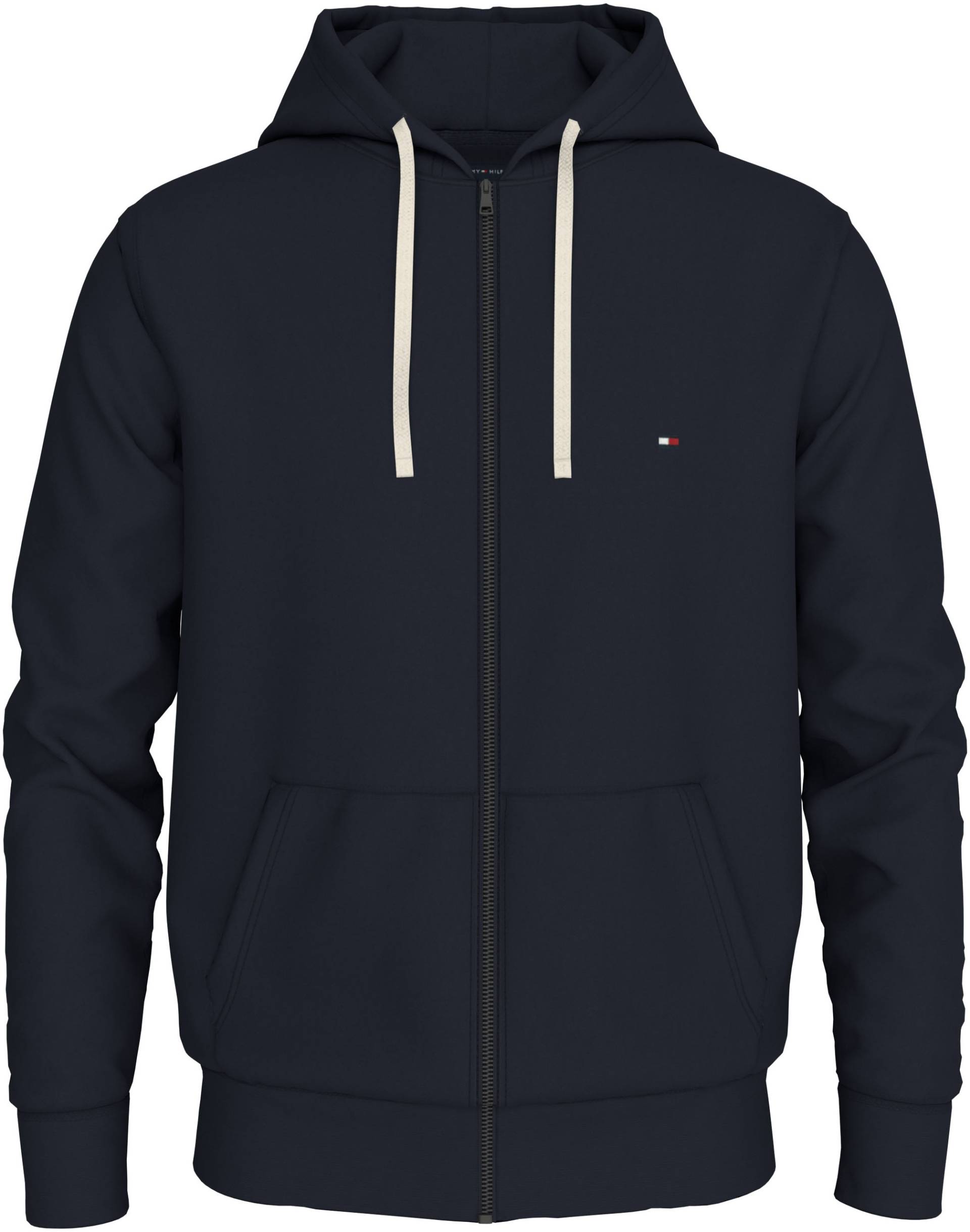 Tommy Hilfiger Kapuzensweatjacke »ESSENTIAL FLEECE ZIP THROUGH«, kleine Logostickerei von TOMMY HILFIGER