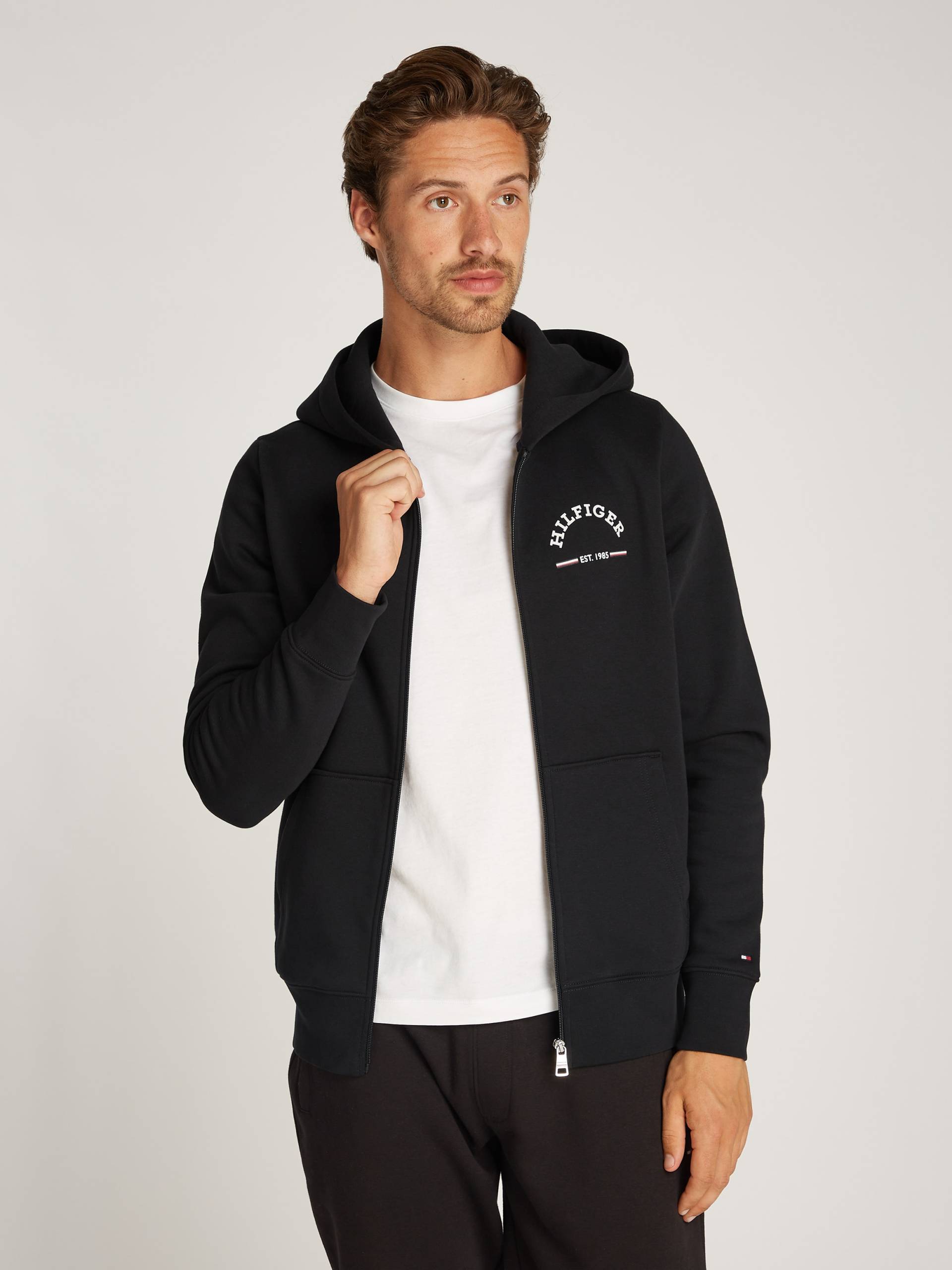 Tommy Hilfiger Kapuzensweatjacke »ROUNDALL HOODED ZIP THROUGH« von TOMMY HILFIGER