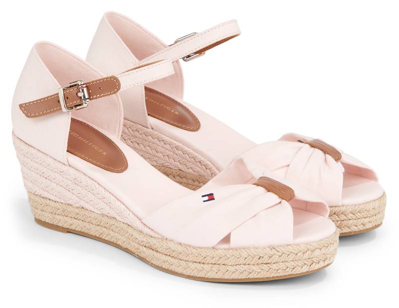 Tommy Hilfiger Keilsandalette »BASIC OPEN TOE MID WEDGE«, Sommerschuh, Sandale, Keilabsatz, mit geschlossener Fersenkappe von TOMMY HILFIGER