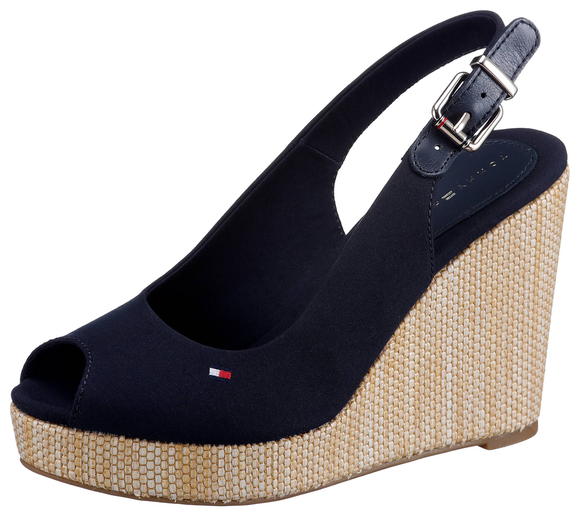 Tommy Hilfiger Keilsandalette »ICONIC ELENA SLING BACK WEDGE«, mit verstellbarer Schnalle von TOMMY HILFIGER