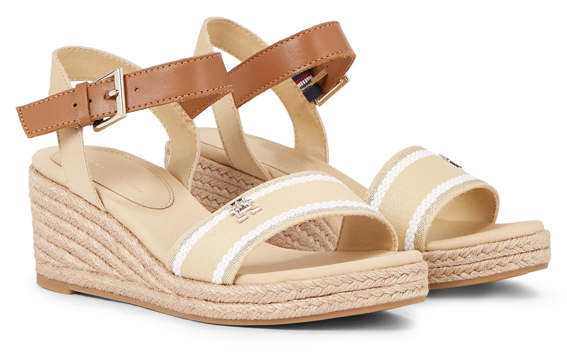 Tommy Hilfiger Keilsandalette »WEBBING WEDGE SANDAL«, Sommerschuh, Sandale, Keilabsatz, mit verstellbarer Schnalle von TOMMY HILFIGER