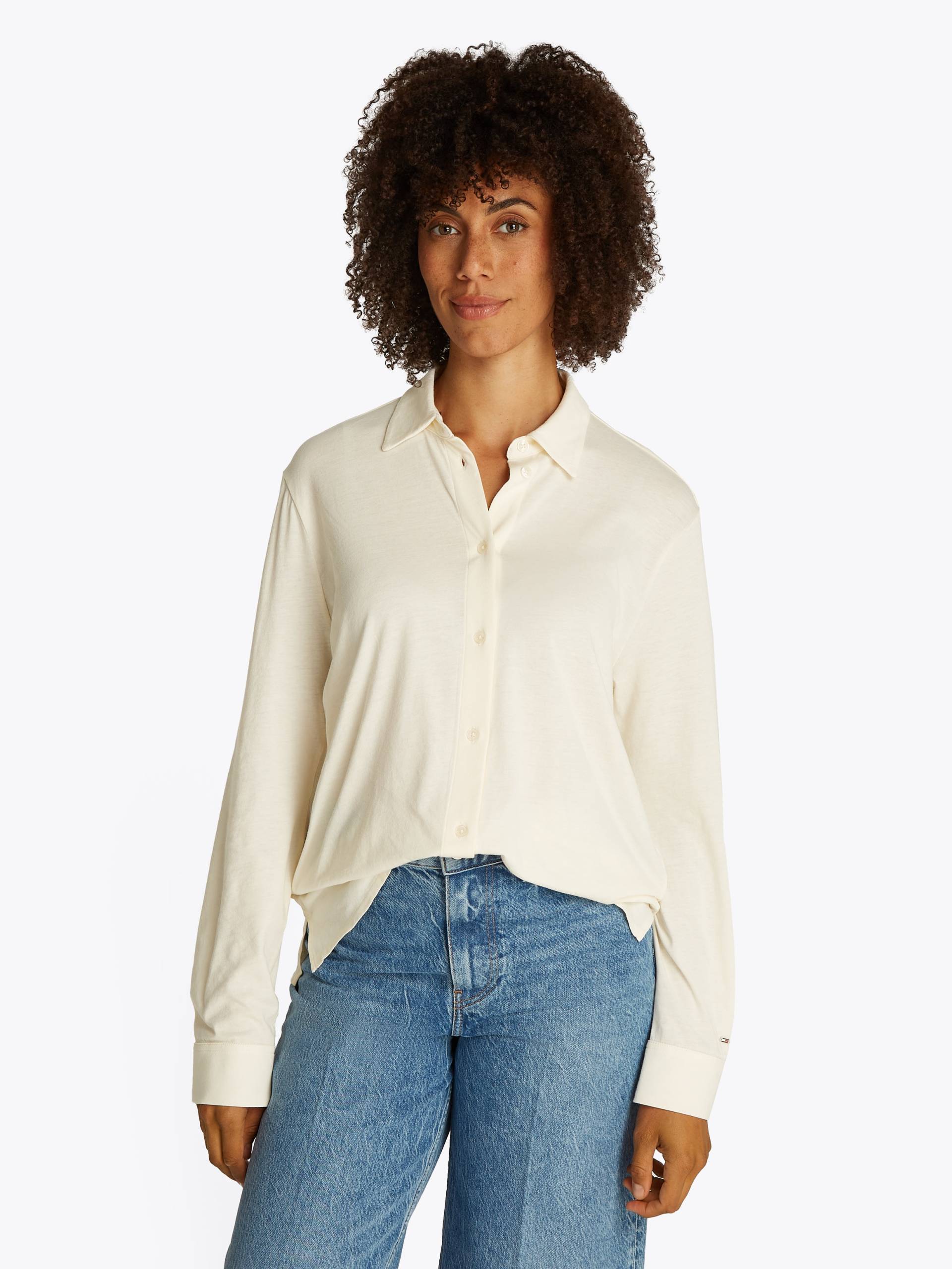 Tommy Hilfiger Klassische Bluse »CASUAL BTN DOWN SHIRT LS«, mit Metalllabel von TOMMY HILFIGER