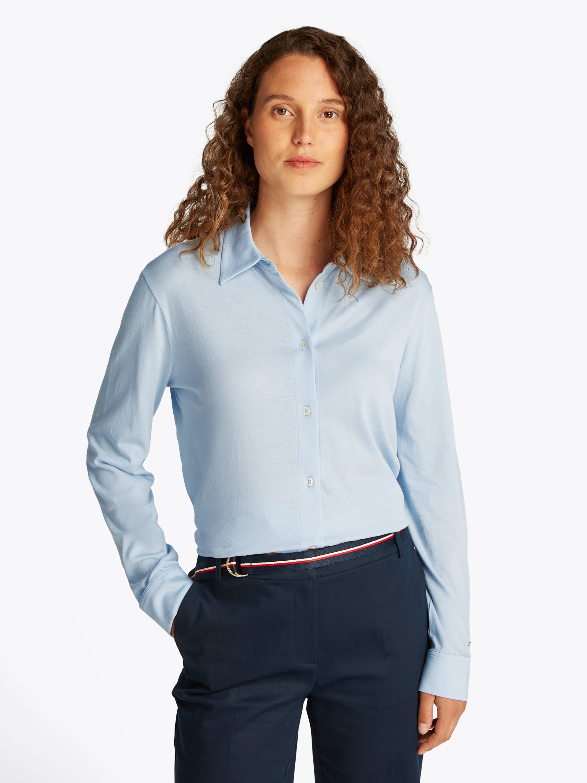 Tommy Hilfiger Klassische Bluse »CASUAL BTN DOWN SHIRT LS«, mit Metalllabel von TOMMY HILFIGER