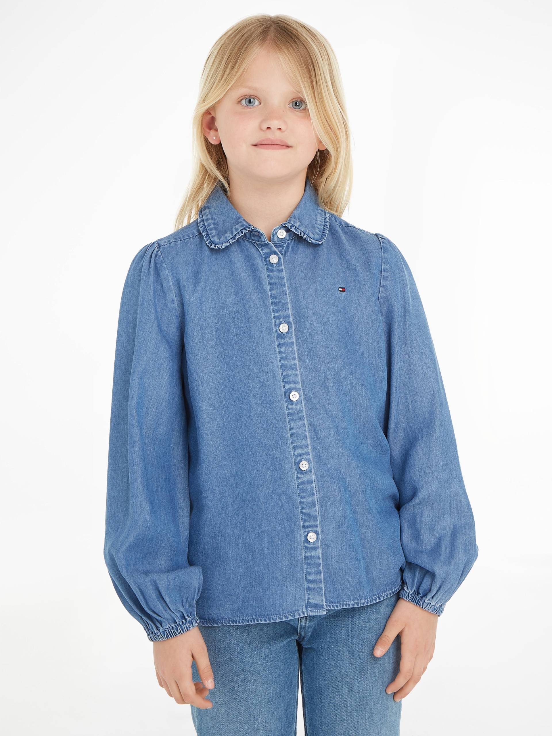 Tommy Hilfiger Klassische Bluse »TENCEL RUFFLE COLLAR SHIRT«, im Denim-Style von TOMMY HILFIGER