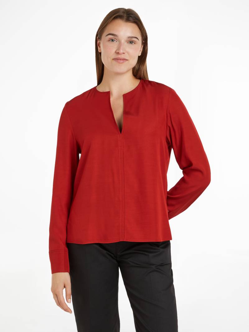 Tommy Hilfiger Klassische Bluse »VISCOSE REGULAR V-NECK LS BLOUSE«, mit Tommy Hilfiger Flagge von TOMMY HILFIGER