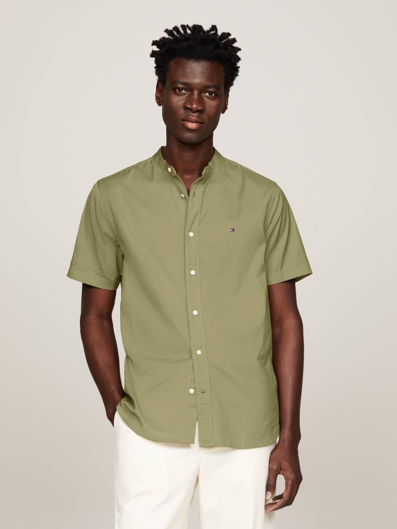 Tommy Hilfiger Kurzarmhemd »FLEX POPLIN MAO RF SHIRT«, Markenstickerei von TOMMY HILFIGER