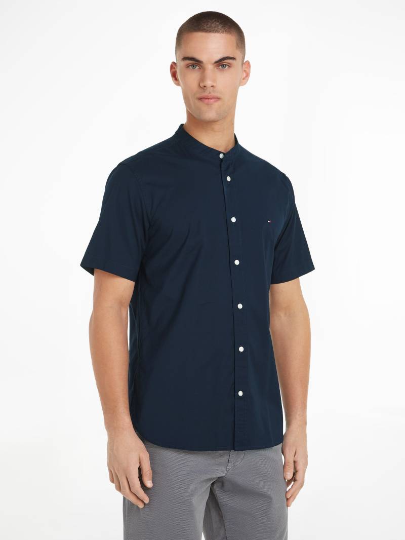 Tommy Hilfiger Kurzarmhemd »FLEX POPLIN MAO RF SHIRT«, Markenstickerei von TOMMY HILFIGER