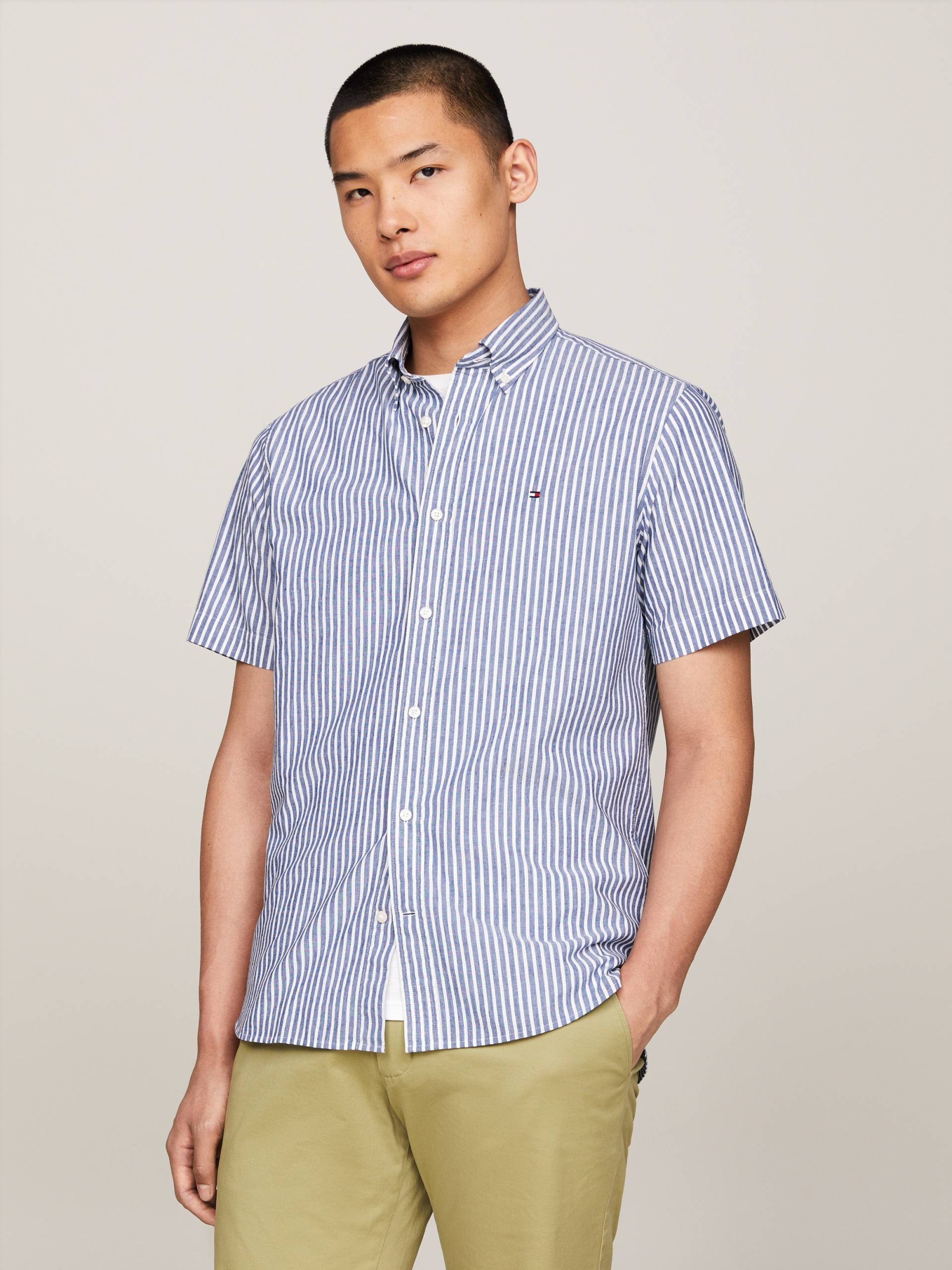 Tommy Hilfiger Kurzarmhemd »W-CO/LI CLASSIC STP RF SHIRT«, fein gestreift von TOMMY HILFIGER