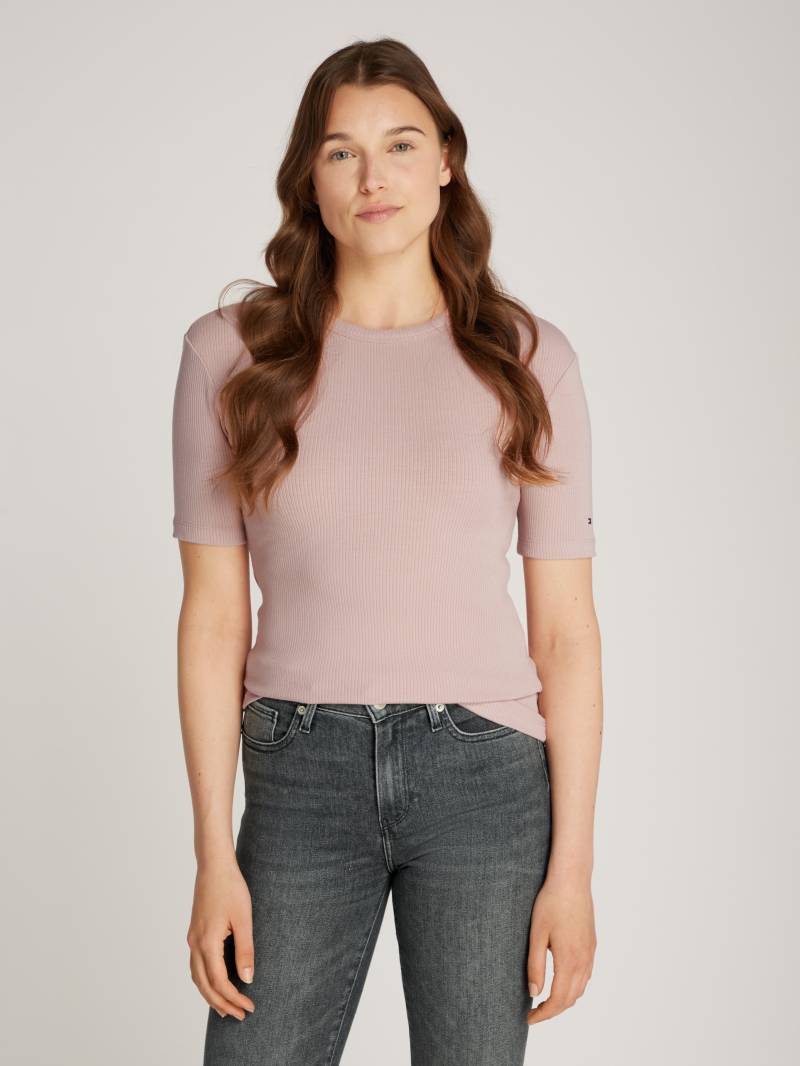 Tommy Hilfiger Kurzarmshirt »5X2 RIB C-NK SS«, mit Rundhals, Kurzarm von TOMMY HILFIGER