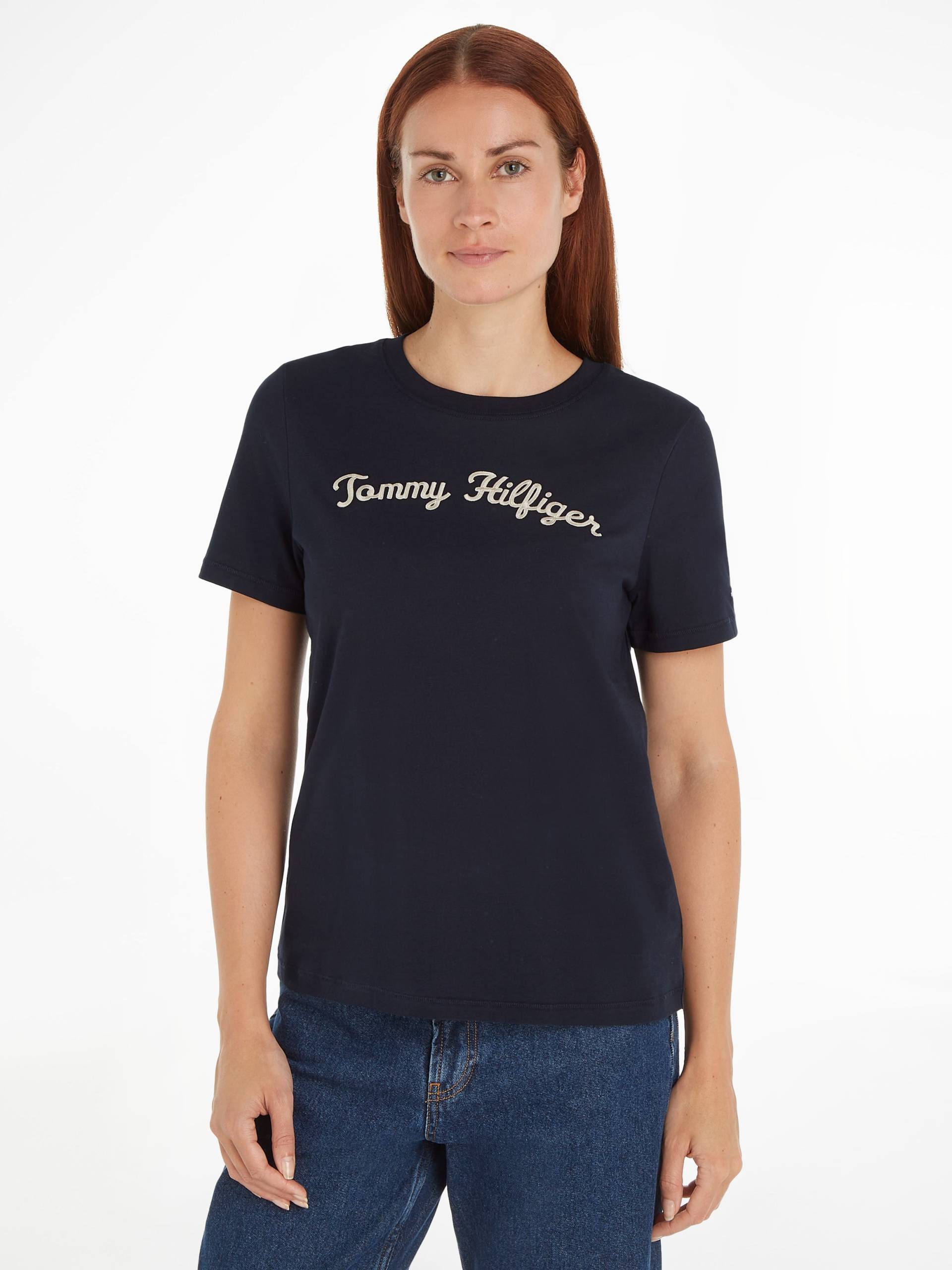 Tommy Hilfiger Kurzarmshirt »REG SCRIPT C-NK SS«, mit Tommy Hilfiger Script Logo-Schriftzug von TOMMY HILFIGER