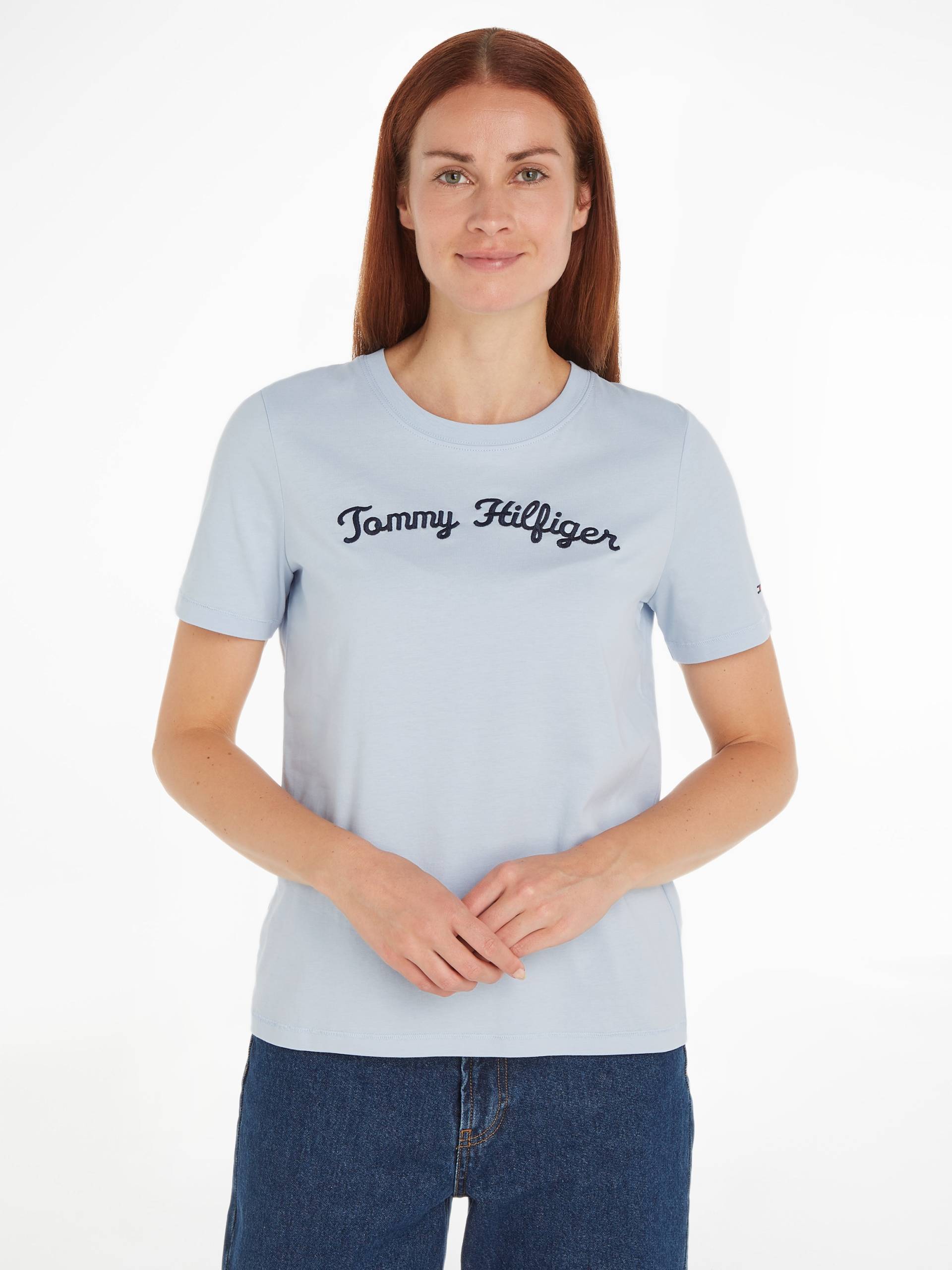 Tommy Hilfiger Kurzarmshirt »REG SCRIPT C-NK SS«, mit Tommy Hilfiger Script Logo-Schriftzug von TOMMY HILFIGER