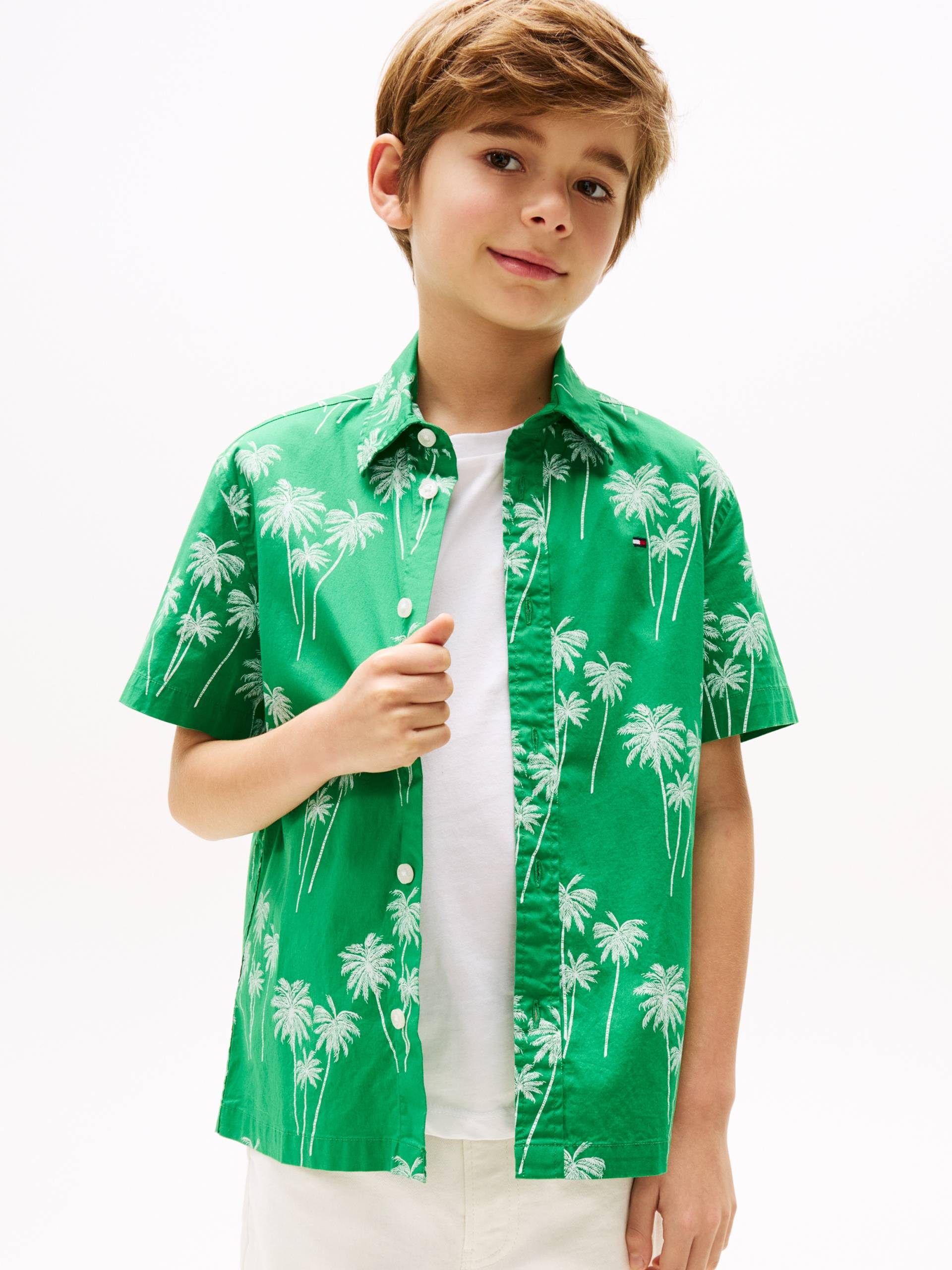 Tommy Hilfiger Kurzarmshirt »STRETCH POPLIN PRINTED SHIRT SS«, mit Palmenprint Tommy Hilfiger Kurzarmshirt »STRETCH POPLIN PRINTED SHIRT SS«, mit Palmenprint von TOMMY HILFIGER