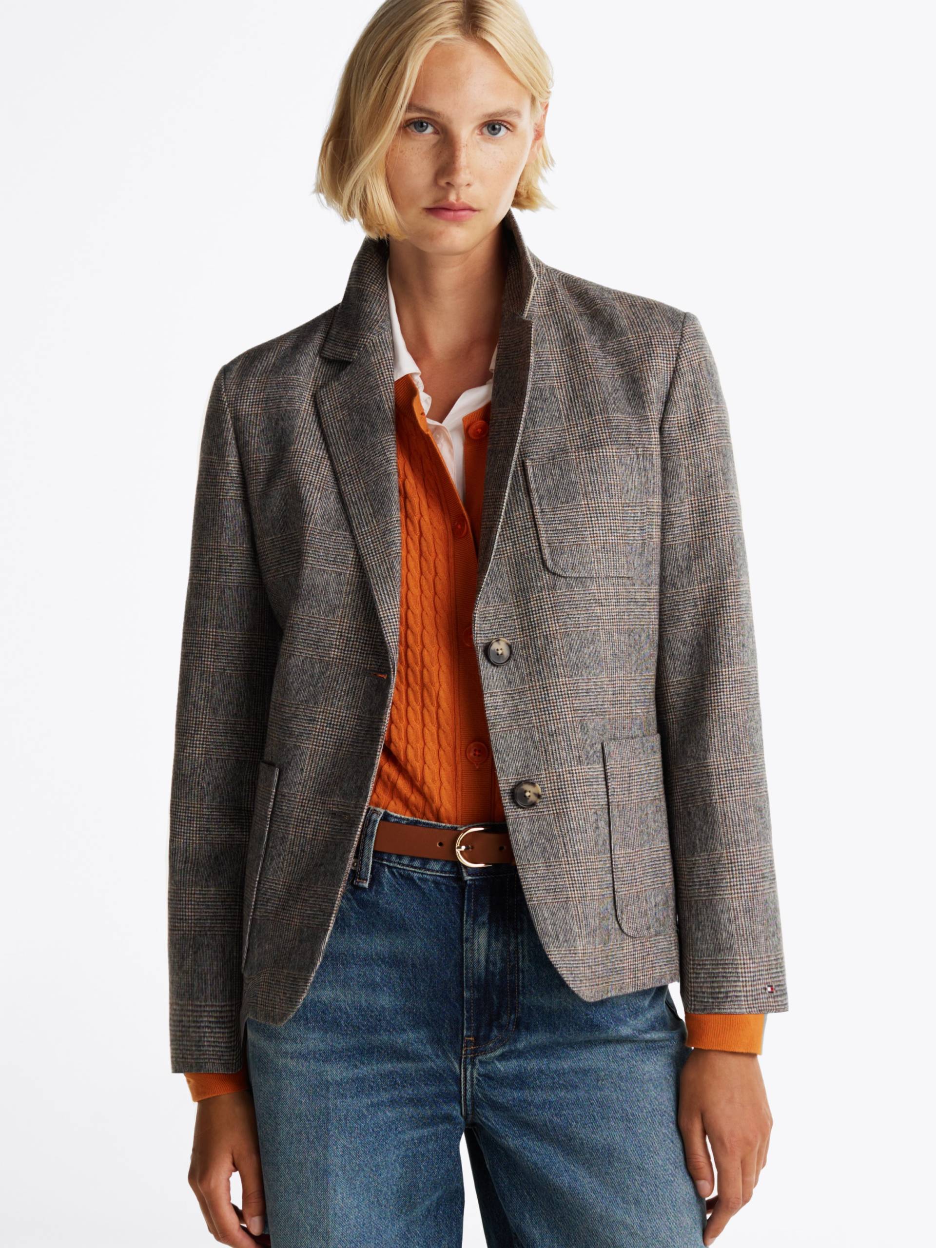 Tommy Hilfiger Kurzblazer »WOOL MIX CHECK SB BLAZER«, im modischem Karomuster von TOMMY HILFIGER