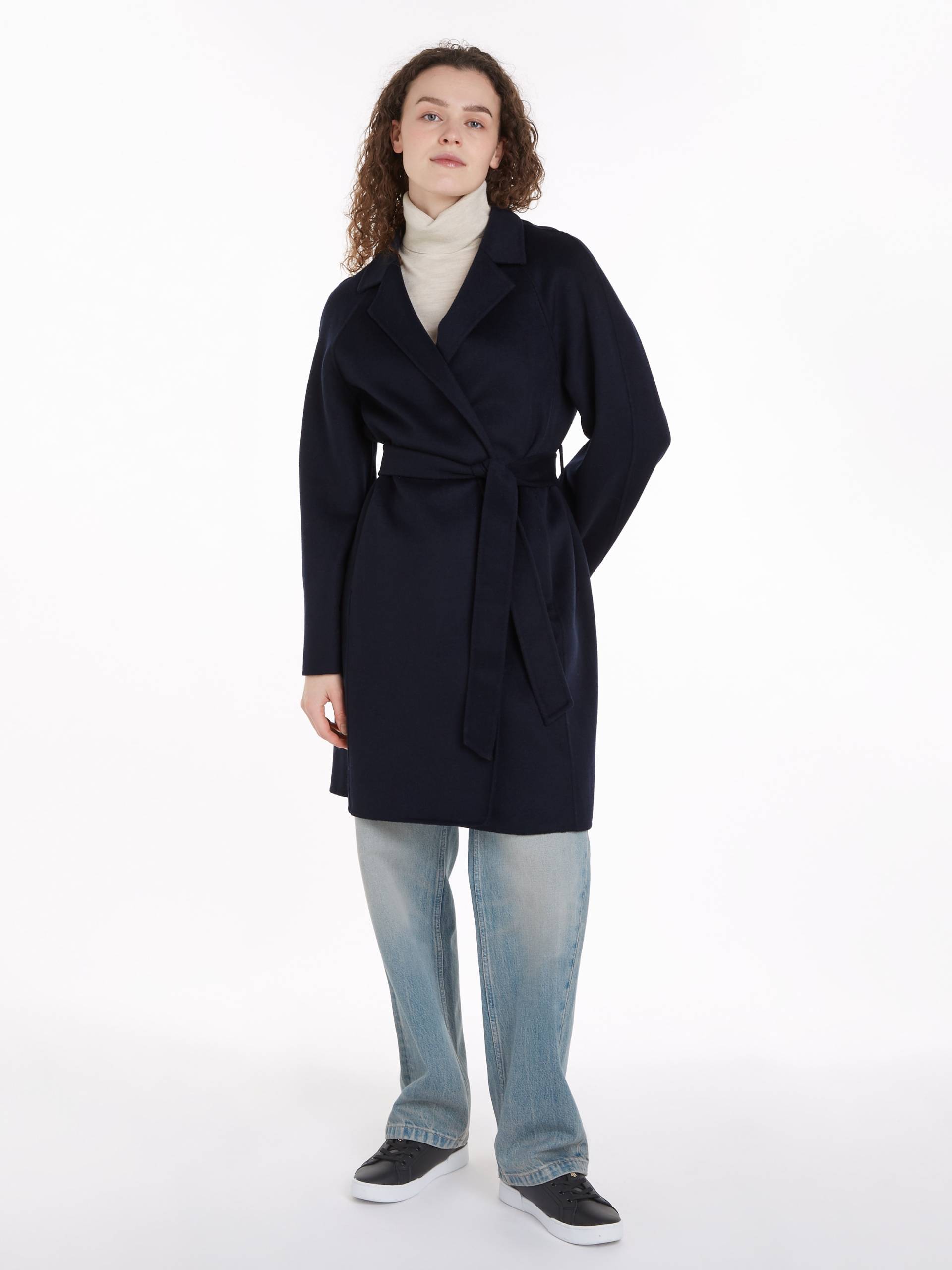 Tommy Hilfiger Kurzmantel »REG DF WOOL BELTED COAT«, mit Gürtel von TOMMY HILFIGER