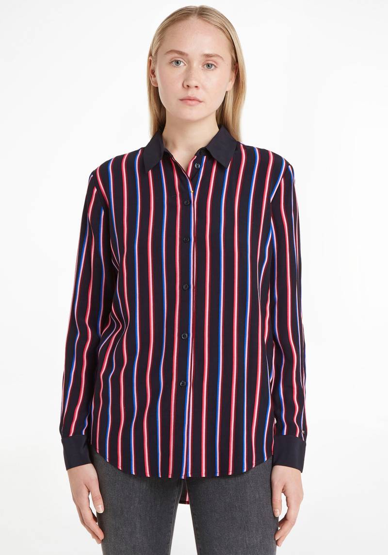 Tommy Hilfiger Langarmbluse »VIS STRIPE FLEUR SHIRT LS«, Mit Polokragen, gestreift von TOMMY HILFIGER