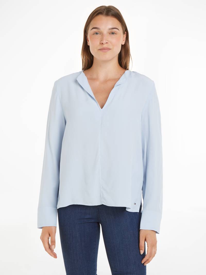 Tommy Hilfiger Langarmbluse »VISCOSE CREPE V-NECK BLOUSE«, in Unifarbe von TOMMY HILFIGER