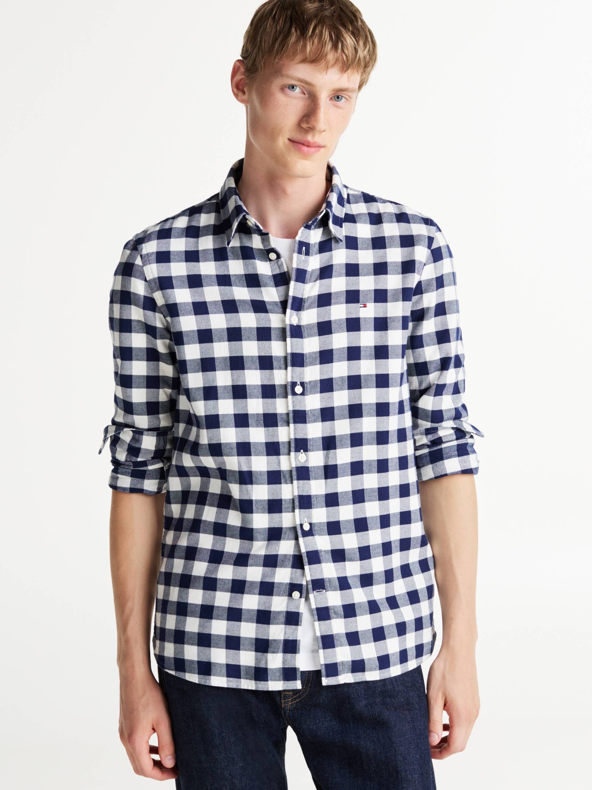 Tommy Hilfiger Langarmhemd »BRUSHED GINGHAM SF SHIRT«, modisch kariert von TOMMY HILFIGER