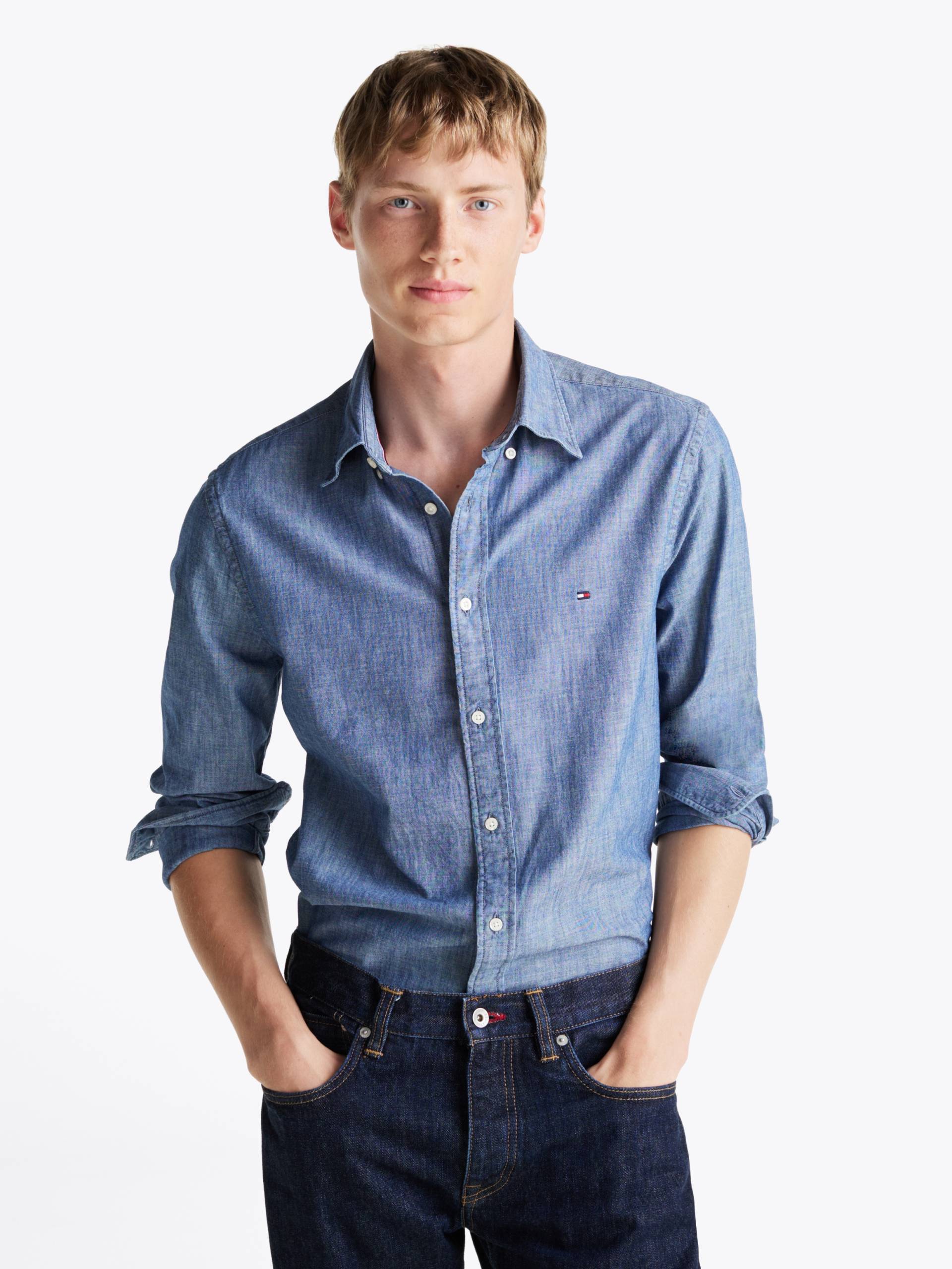 Tommy Hilfiger Langarmhemd »CHAMBRAY SOLID RF SHIRT« von TOMMY HILFIGER