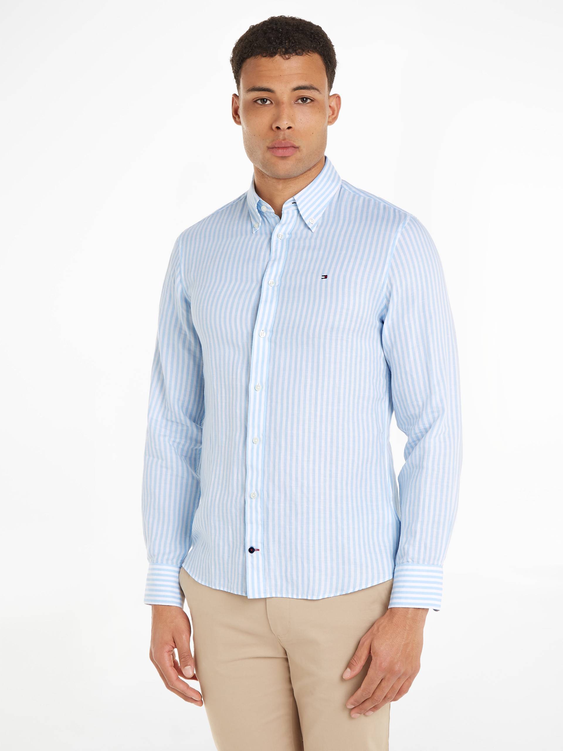 Tommy Hilfiger Langarmhemd »CL W-COTTON LINEN STRIPE SHIRT«, modisch gestreift von TOMMY HILFIGER