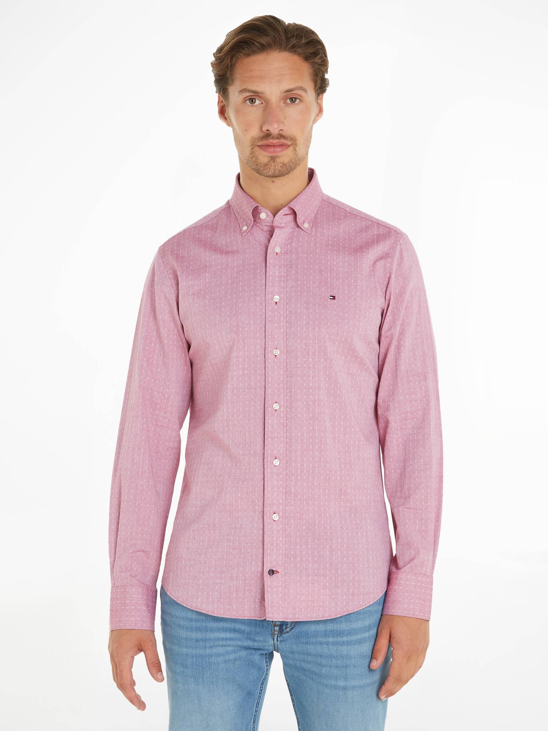 Tommy Hilfiger Langarmhemd »CL W-OXFORD DOBBY RF SHIRT«, mit dezenter Labelflag auf der Brust von TOMMY HILFIGER