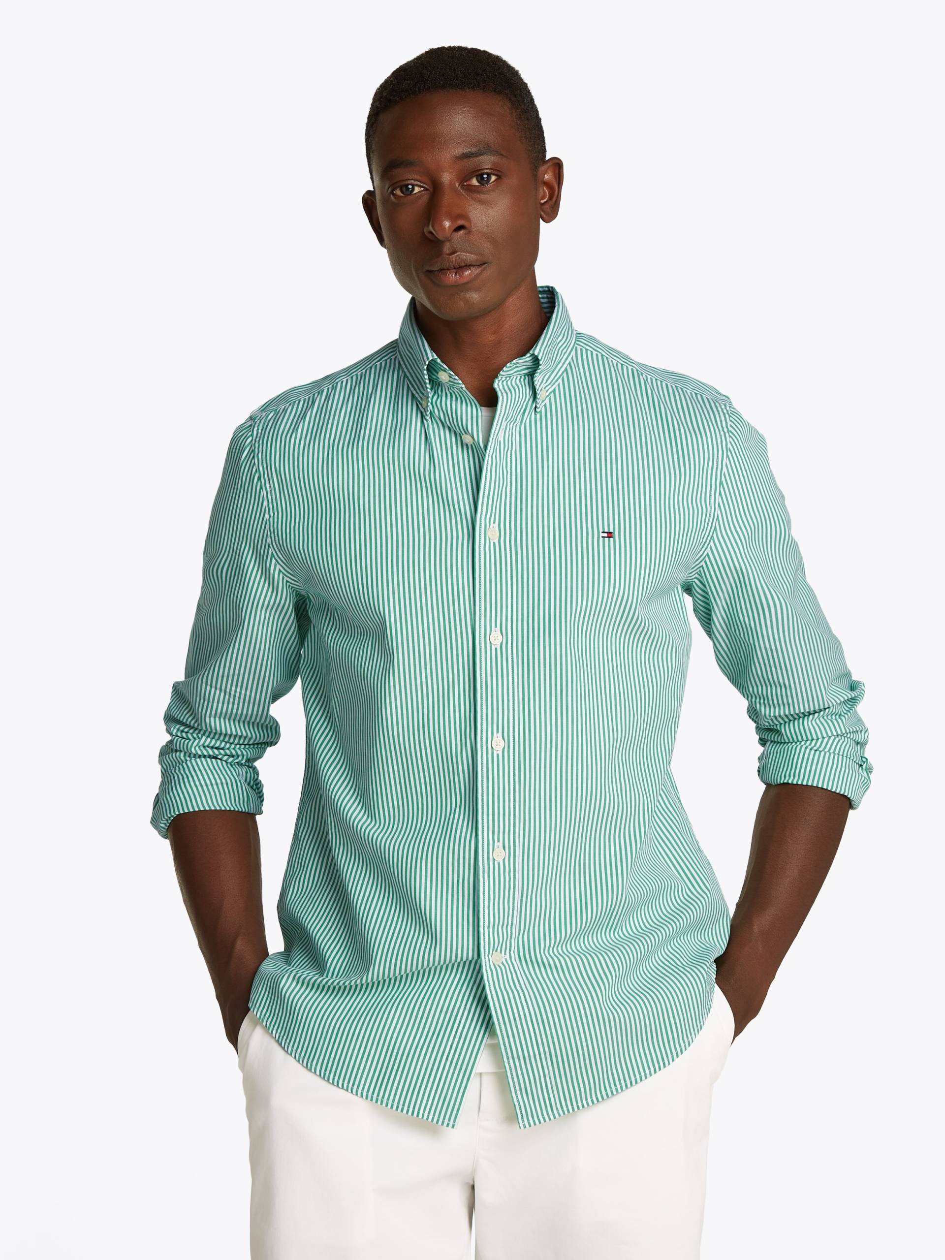 Tommy Hilfiger Langarmhemd »FLEX POPLIN CLASSIC STP RF SHIRT«, mit Sreifenmuster von TOMMY HILFIGER