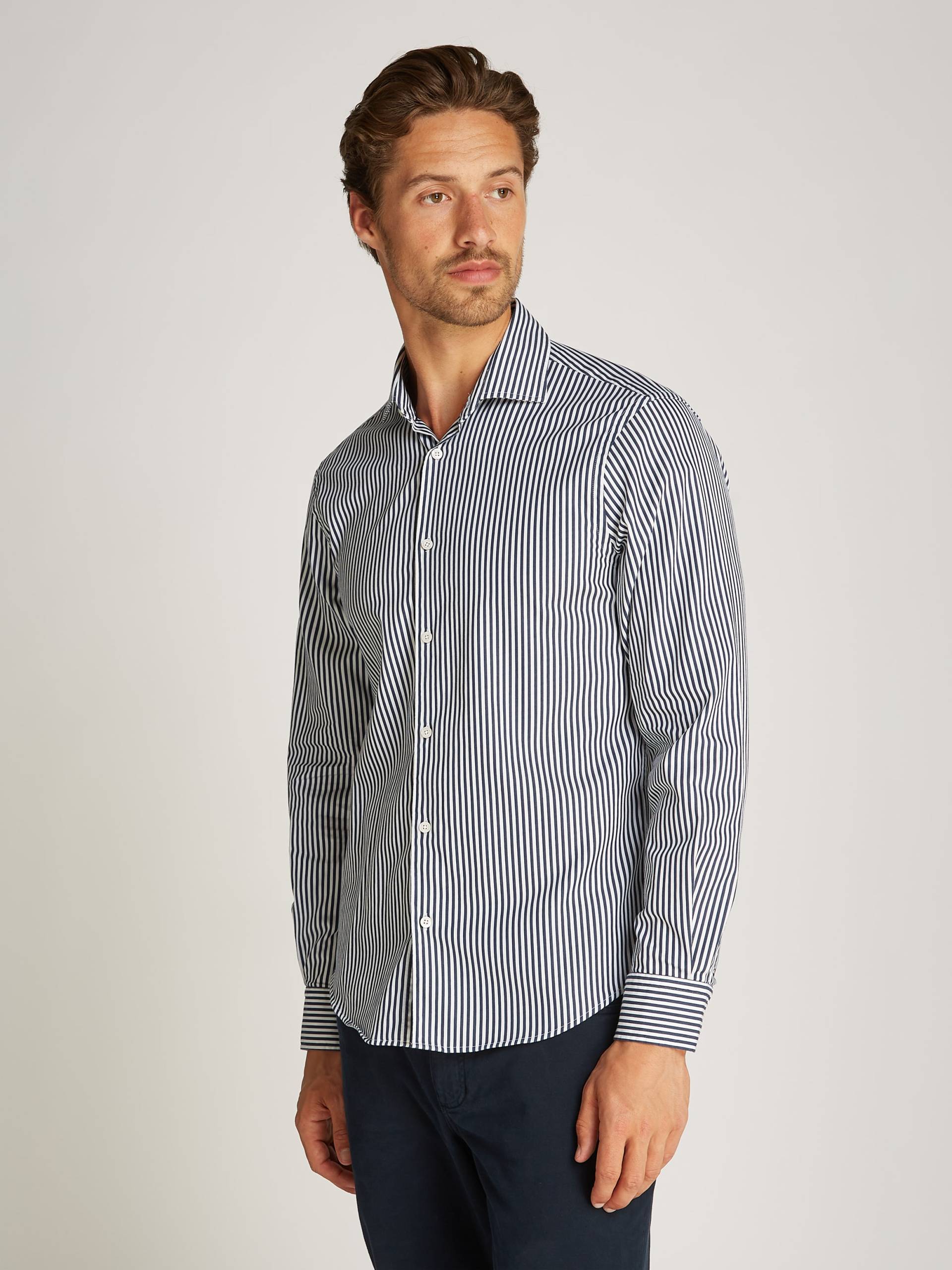 Tommy Hilfiger Langarmhemd »FLEX POPLIN CLASSIC STP RF SHIRT«, mit Sreifenmuster von TOMMY HILFIGER