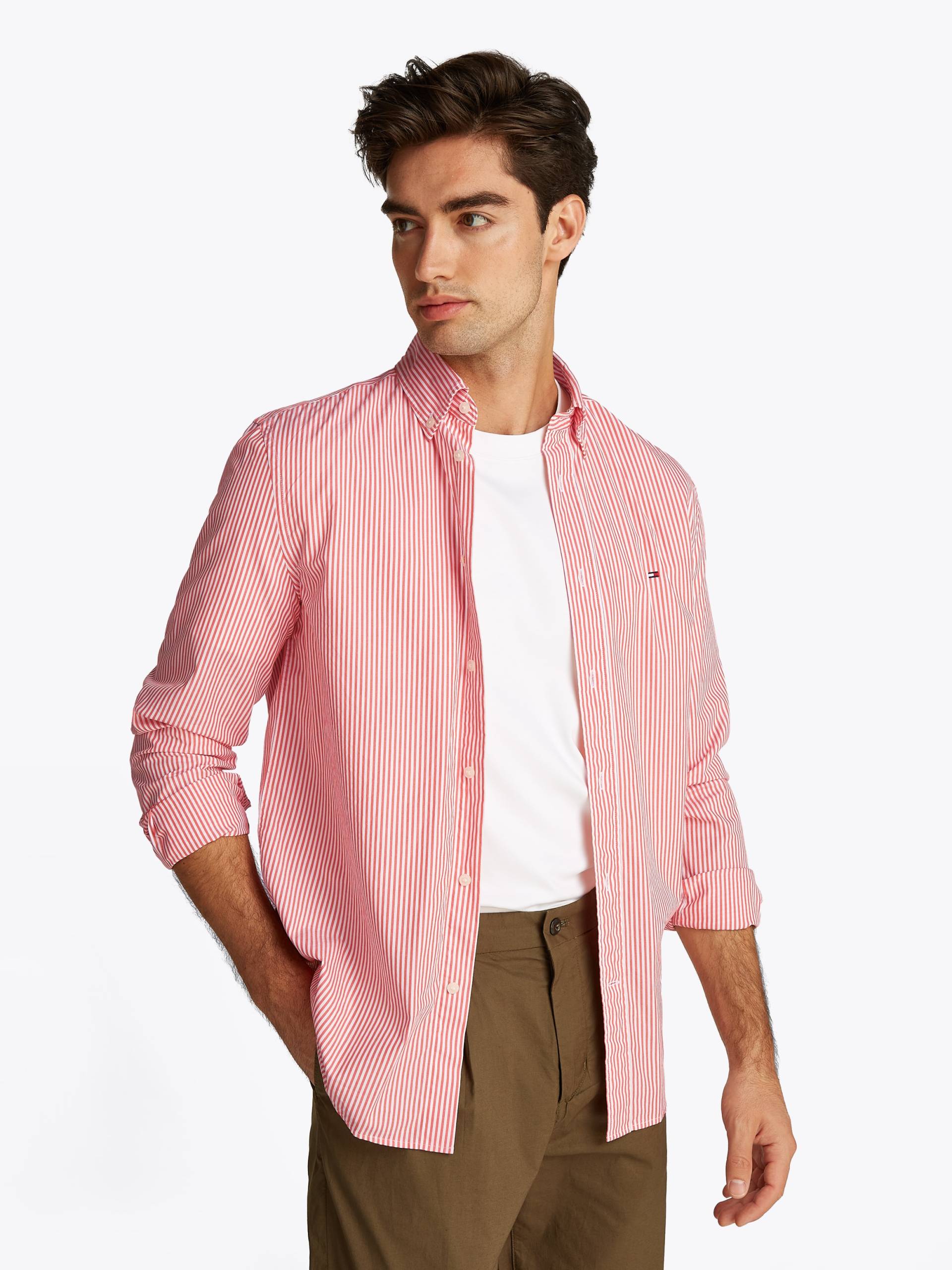 Tommy Hilfiger Langarmhemd »FLEX POPLIN CLASSIC STP RF SHIRT«, mit Sreifenmuster von TOMMY HILFIGER