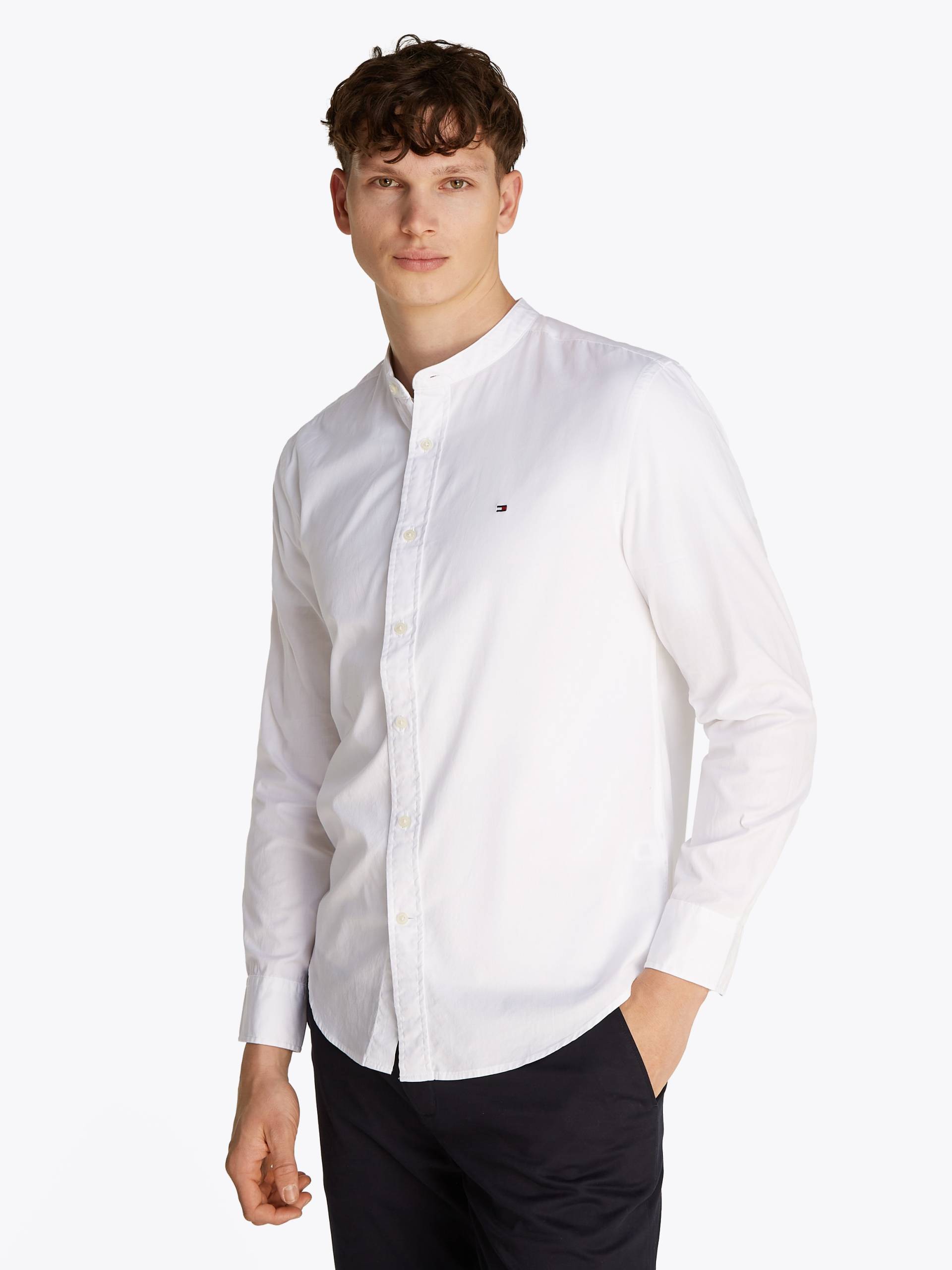 Tommy Hilfiger Langarmhemd »FLEX POPLIN SOLID MAO RF SHIRT« von TOMMY HILFIGER