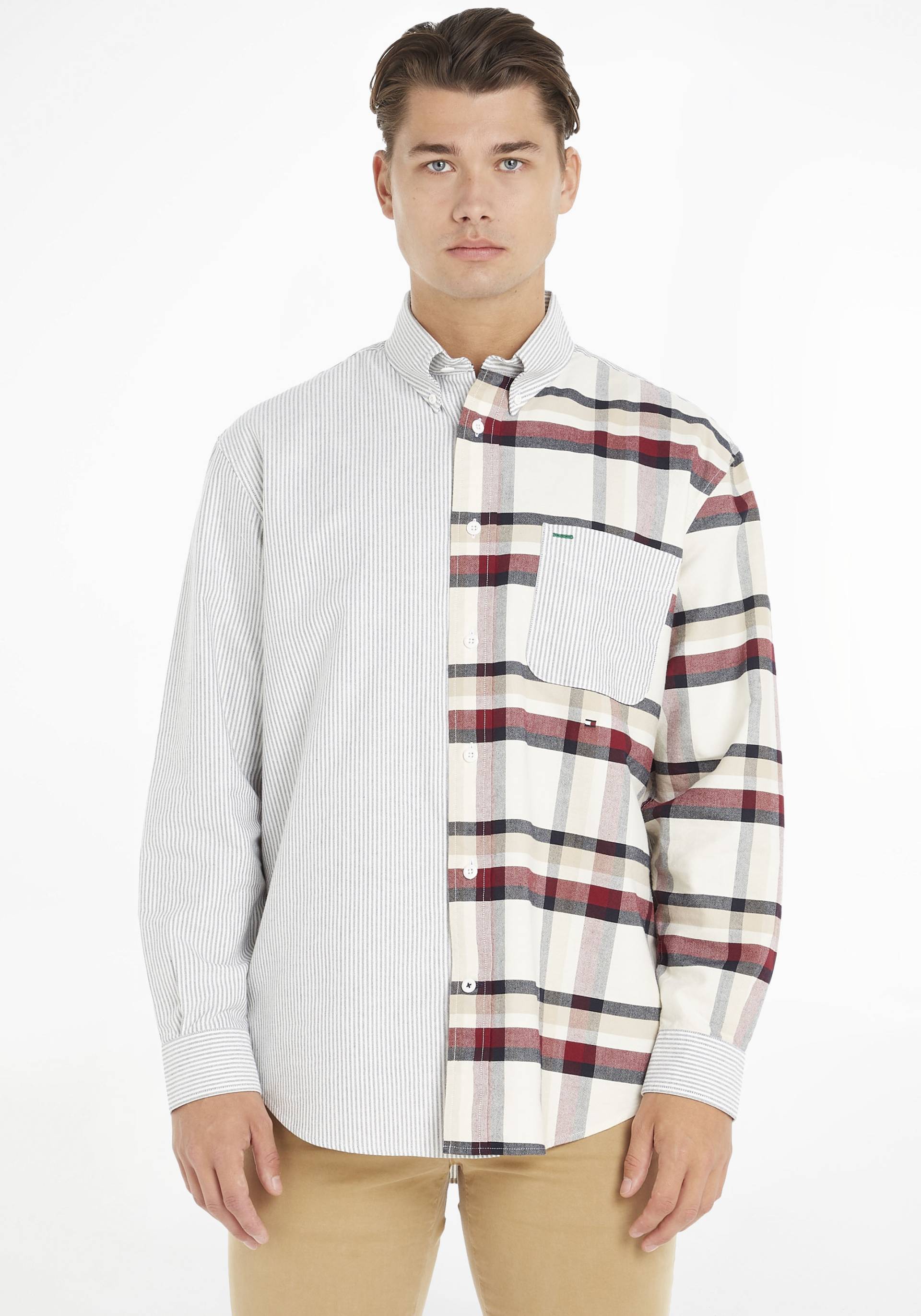 Tommy Hilfiger Langarmhemd »GLOBAL STP CHECK BLOCKING SHIRT«, mit Tommy Hilfiger-Branding am Rücken von TOMMY HILFIGER