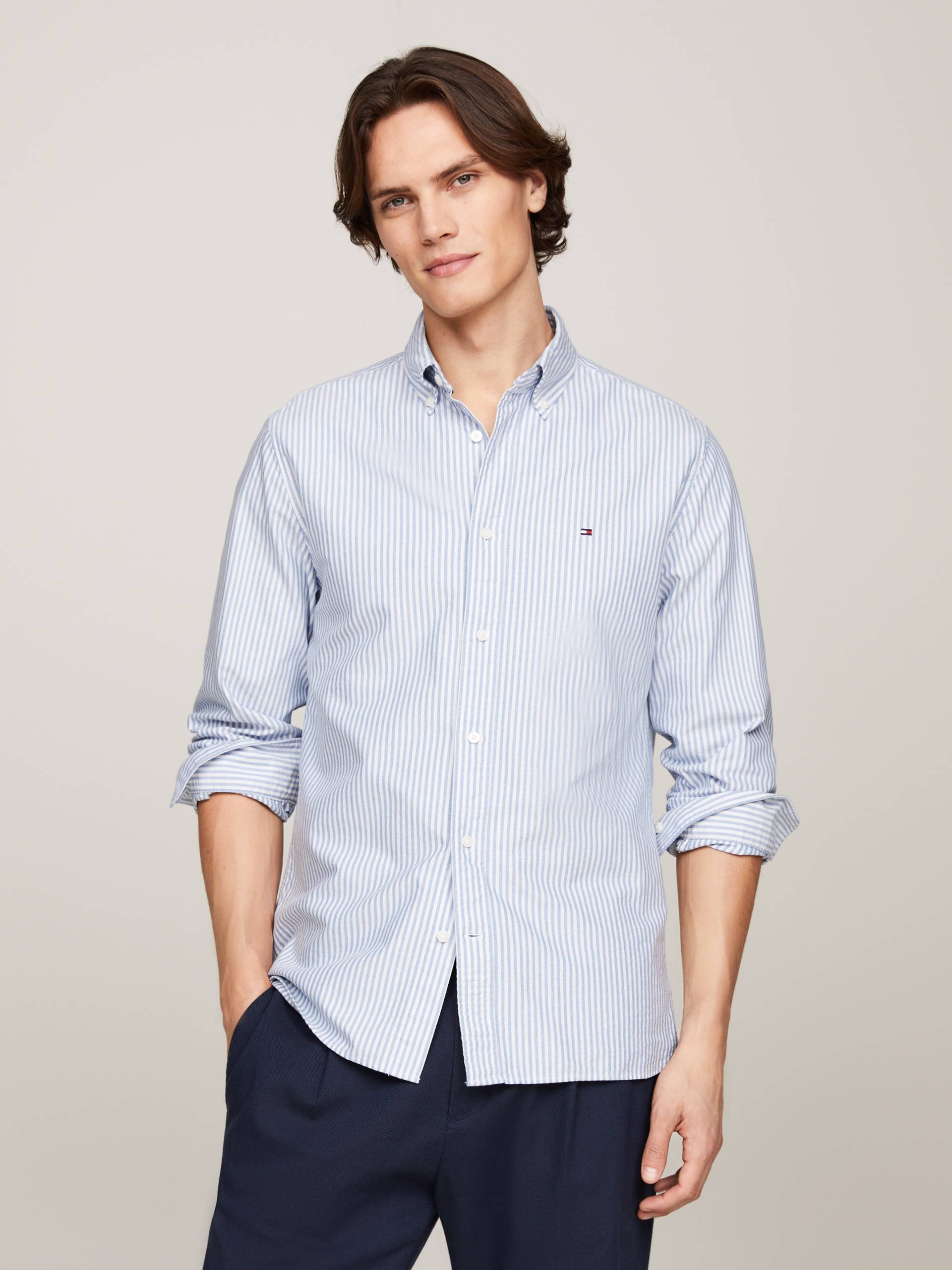 Tommy Hilfiger Langarmhemd »HERITAGE OXFORD STRIPE RF SHIRT« von TOMMY HILFIGER