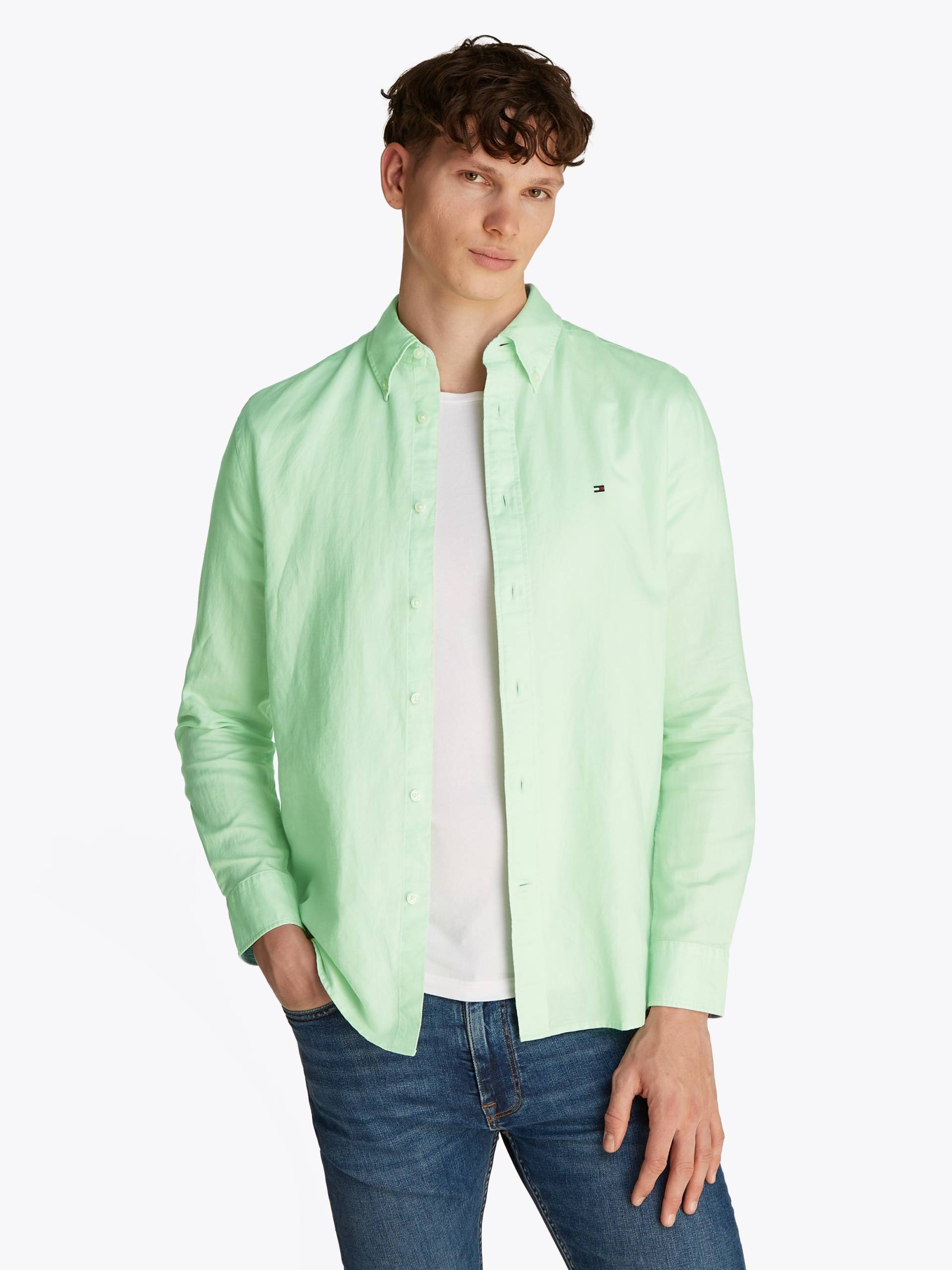 Tommy Hilfiger Langarmhemd »LINEN BLEND SOLID RF SHIRT«, mit Button-down-Kragen Tommy Hilfiger Langarmhemd »LINEN BLEND SOLID RF SHIRT«, mit Button-down-Kragen von TOMMY HILFIGER