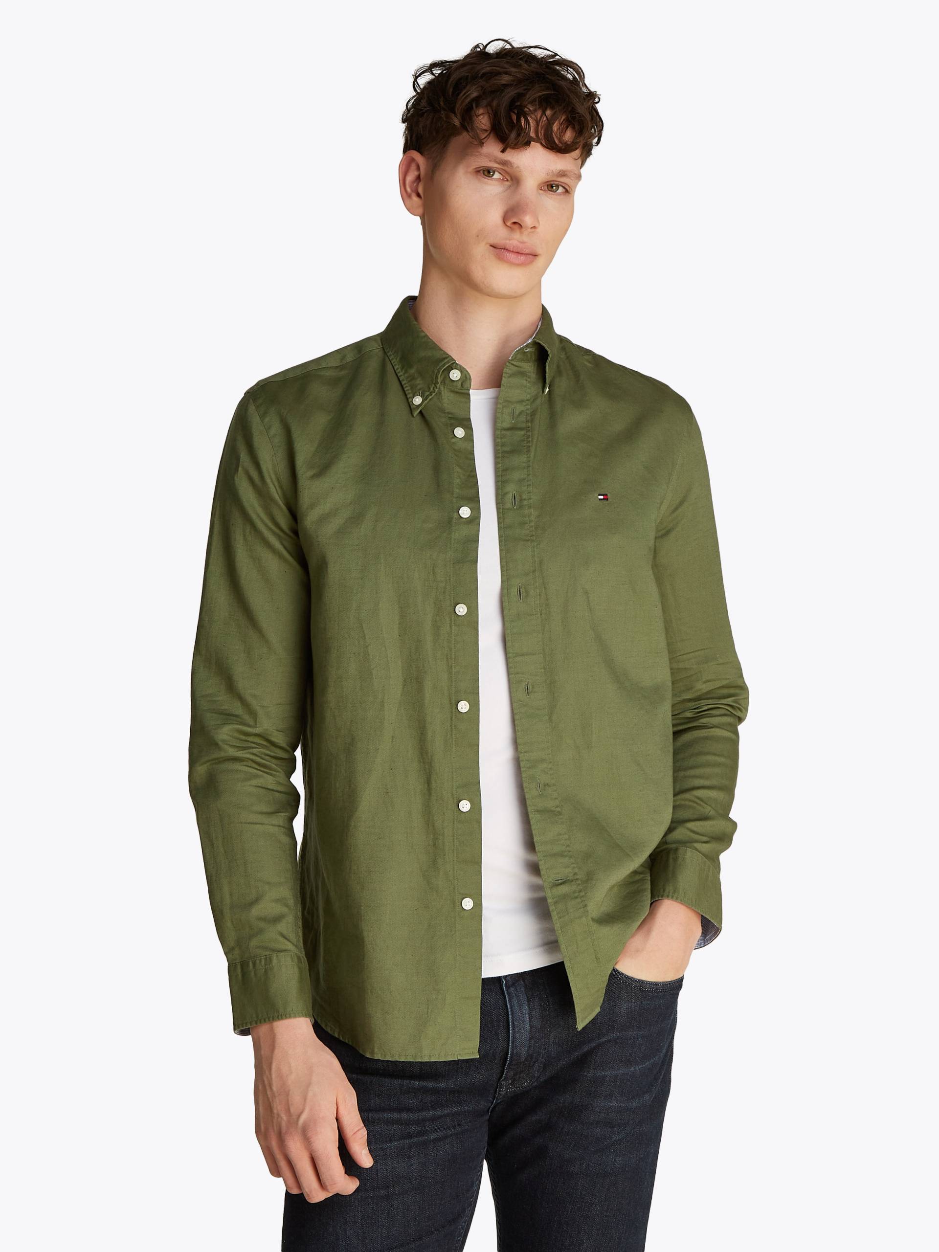 Tommy Hilfiger Langarmhemd »LINEN BLEND SOLID RF SHIRT«, mit Button-down-Kragen Tommy Hilfiger Langarmhemd »LINEN BLEND SOLID RF SHIRT«, mit Button-down-Kragen von TOMMY HILFIGER