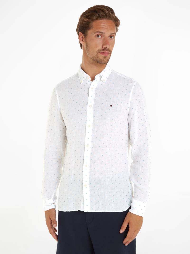 Tommy Hilfiger Langarmhemd »LINEN FIL COUPE SF SHIRT«, modisch gepunktet von TOMMY HILFIGER