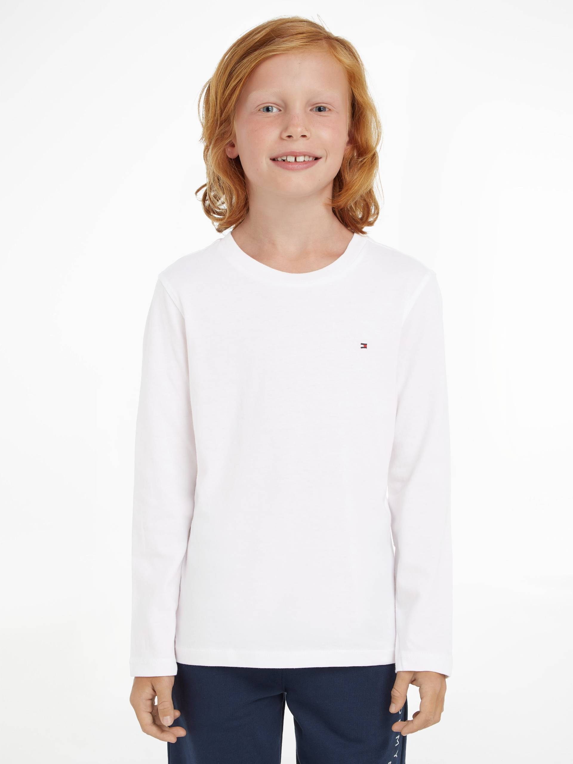 Tommy Hilfiger Langarmshirt »BOYS BASIC CN KNIT L/S«, mit Tommy Hiflger Logo-Flag von TOMMY HILFIGER