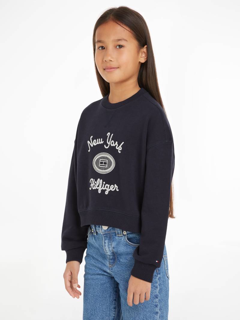 Tommy Hilfiger Langarmshirt »HILFIGER NY EMBROIDERED CREWNECK«, Kinder bis 16 Jahre mit Logostickerei von TOMMY HILFIGER