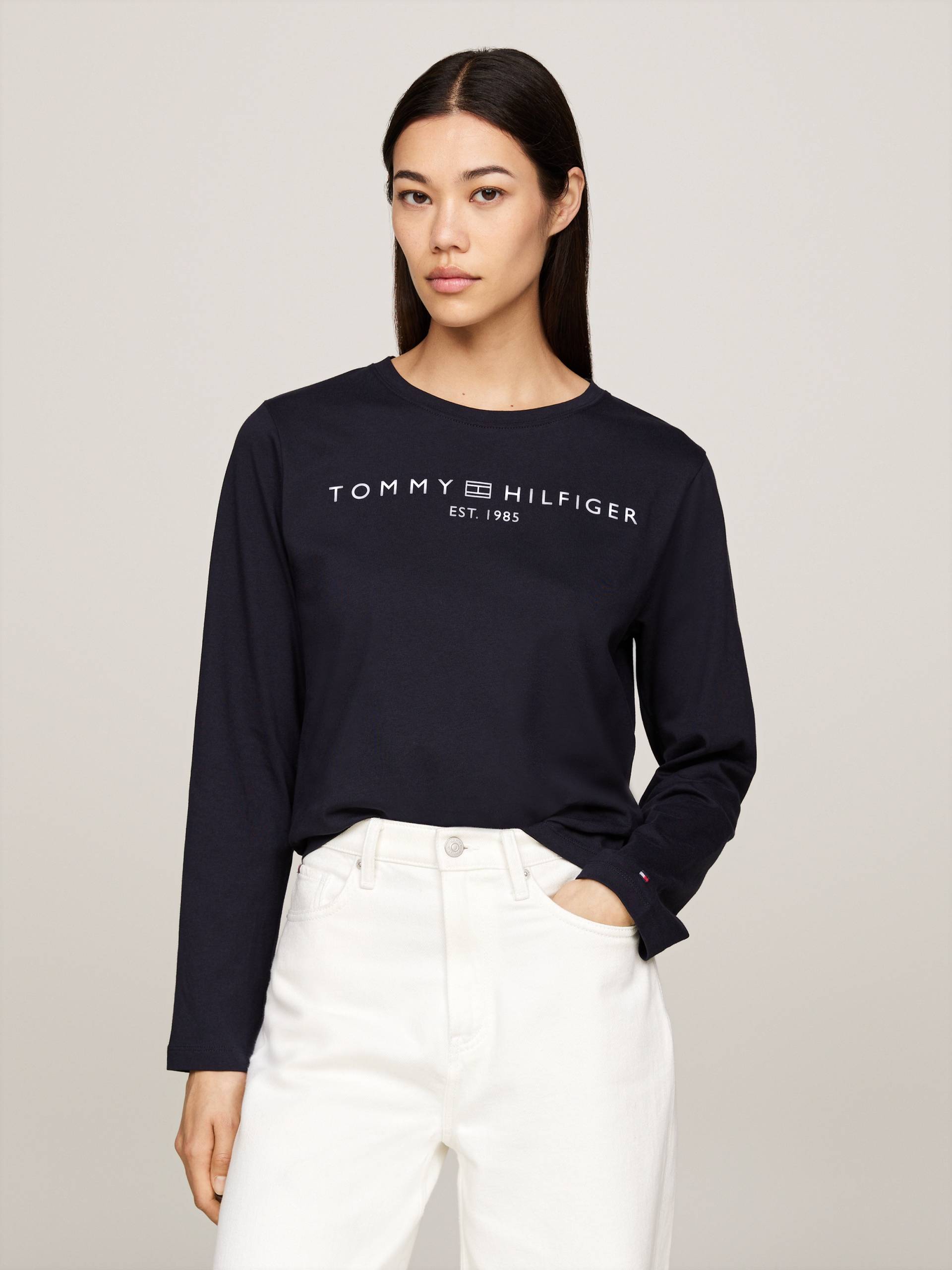 Tommy Hilfiger Langarmshirt »REG CORP LOGO C-NK LS«, mit Logoschriftzug, Rundhals von TOMMY HILFIGER