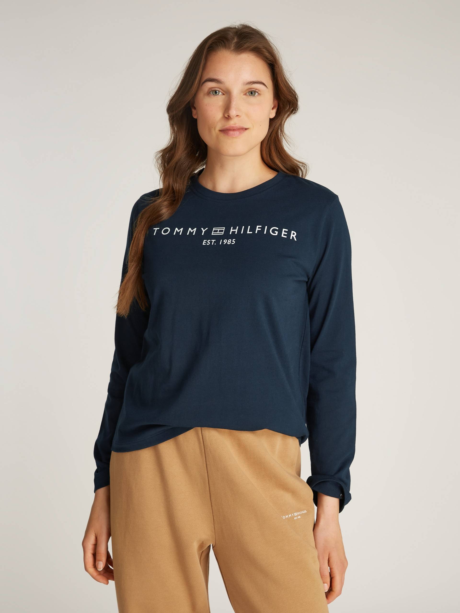 Tommy Hilfiger Langarmshirt »REG CORP LOGO C-NK LS«, mit Logoschriftzug von TOMMY HILFIGER