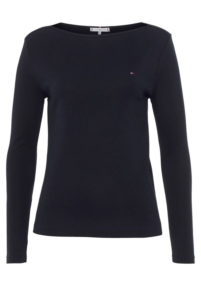 Tommy Hilfiger Langarmshirt »SLIM CODY RIB SLASH-NK LS«, mit kleiner Logostickerei auf der Brust von TOMMY HILFIGER