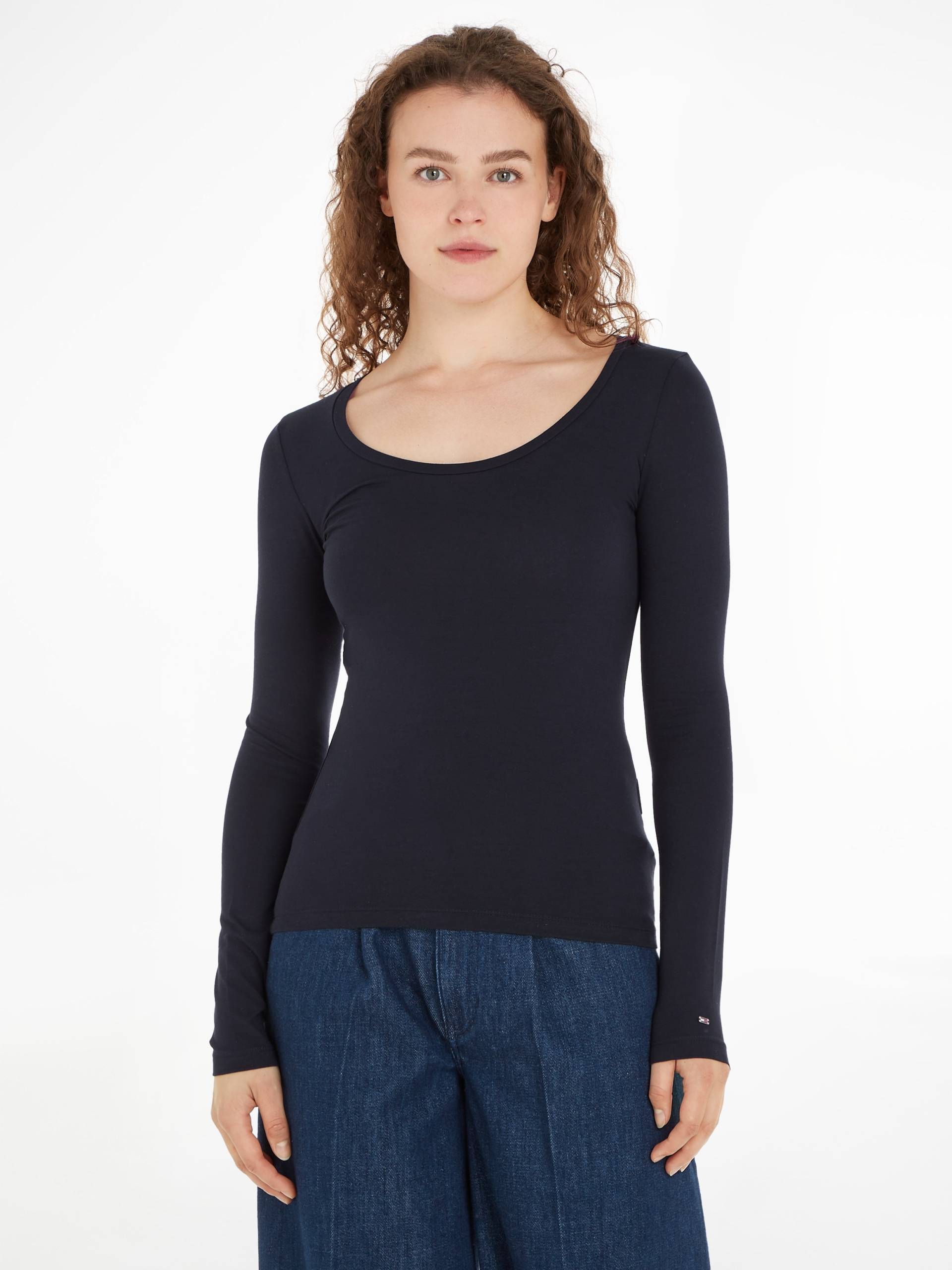 Tommy Hilfiger Langarmshirt »SLIM MODERN CO/EA SCOOP LS«, in klassicher Basic-Form von TOMMY HILFIGER