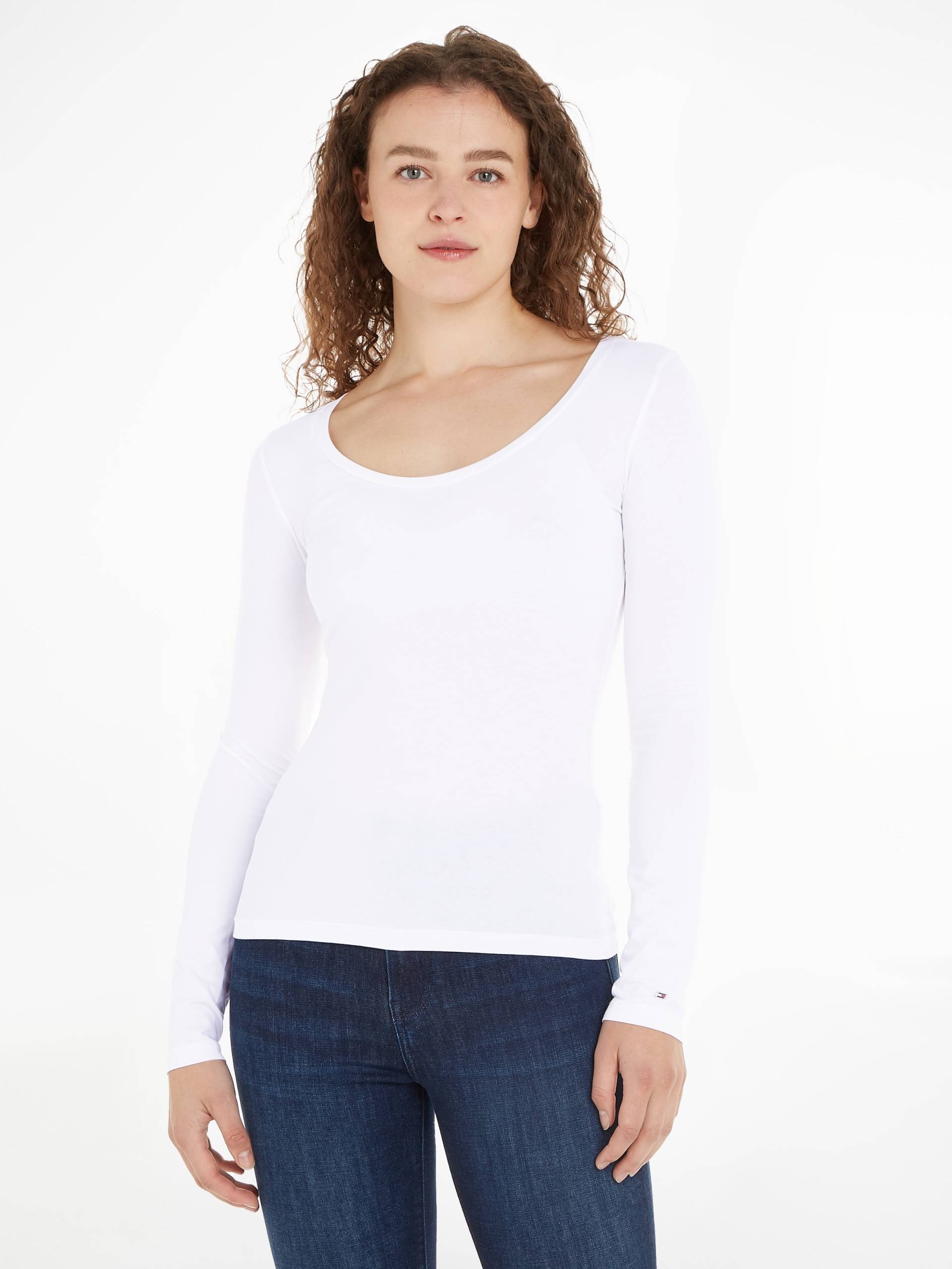 Tommy Hilfiger Langarmshirt »SLIM MODERN CO/EA SCOOP LS«, in klassicher Basic-Form von TOMMY HILFIGER