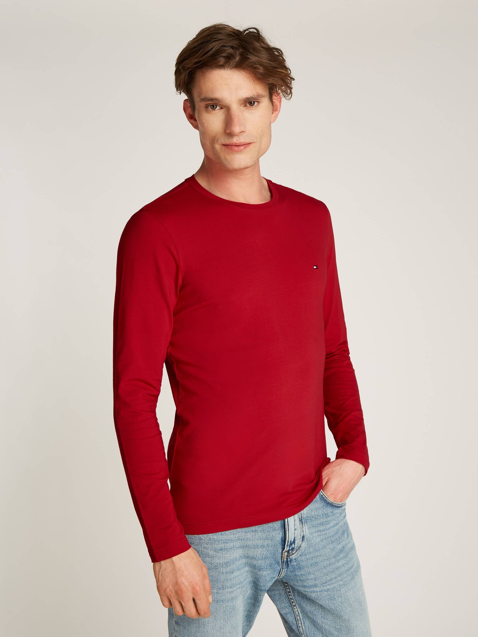 Tommy Hilfiger Langarmshirt »STRETCH SLIM FIT LONG SLEEVE«, aus biologischem Baumwollstretch von TOMMY HILFIGER